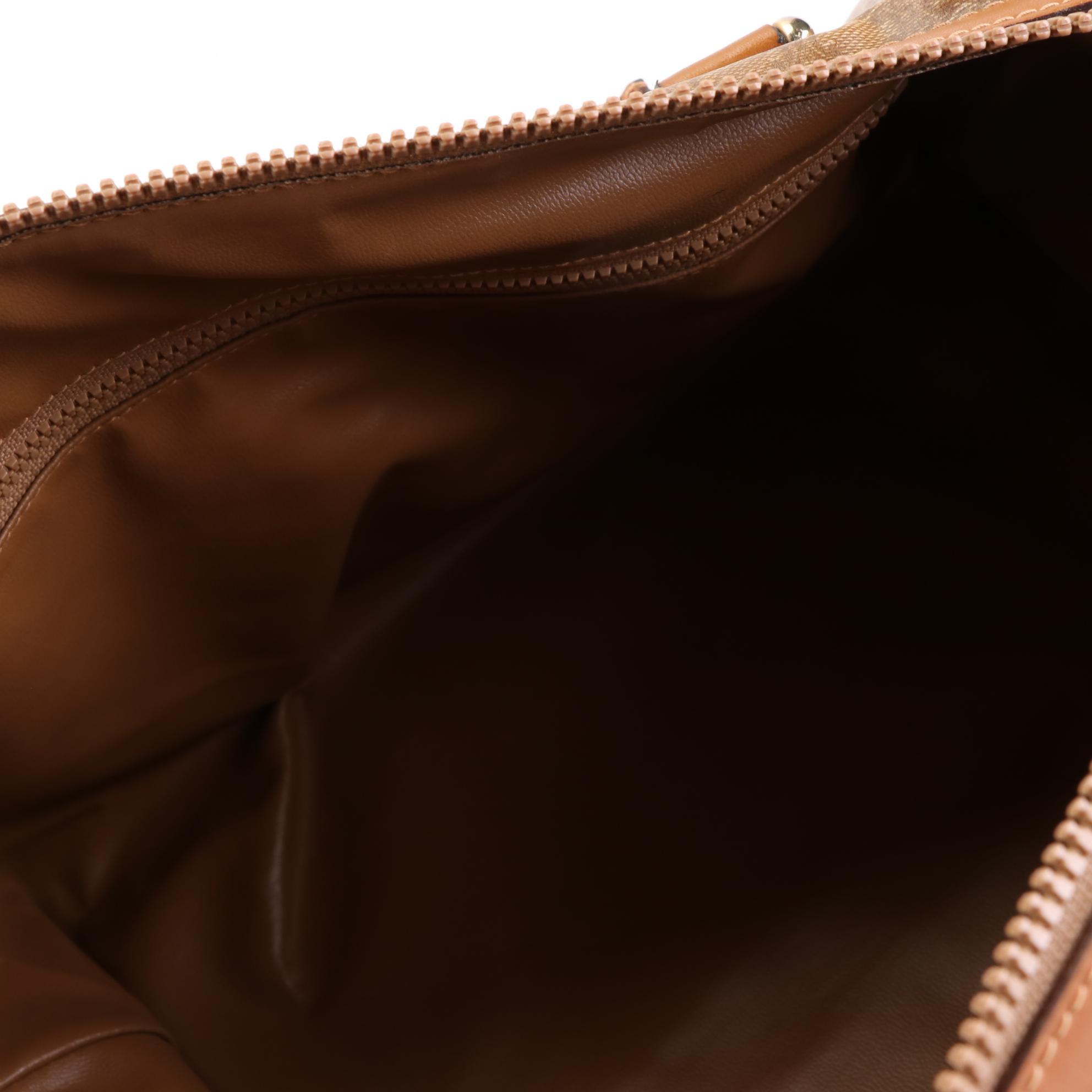 Celine Boston Bag in Macadam Coated Canvas and Leather