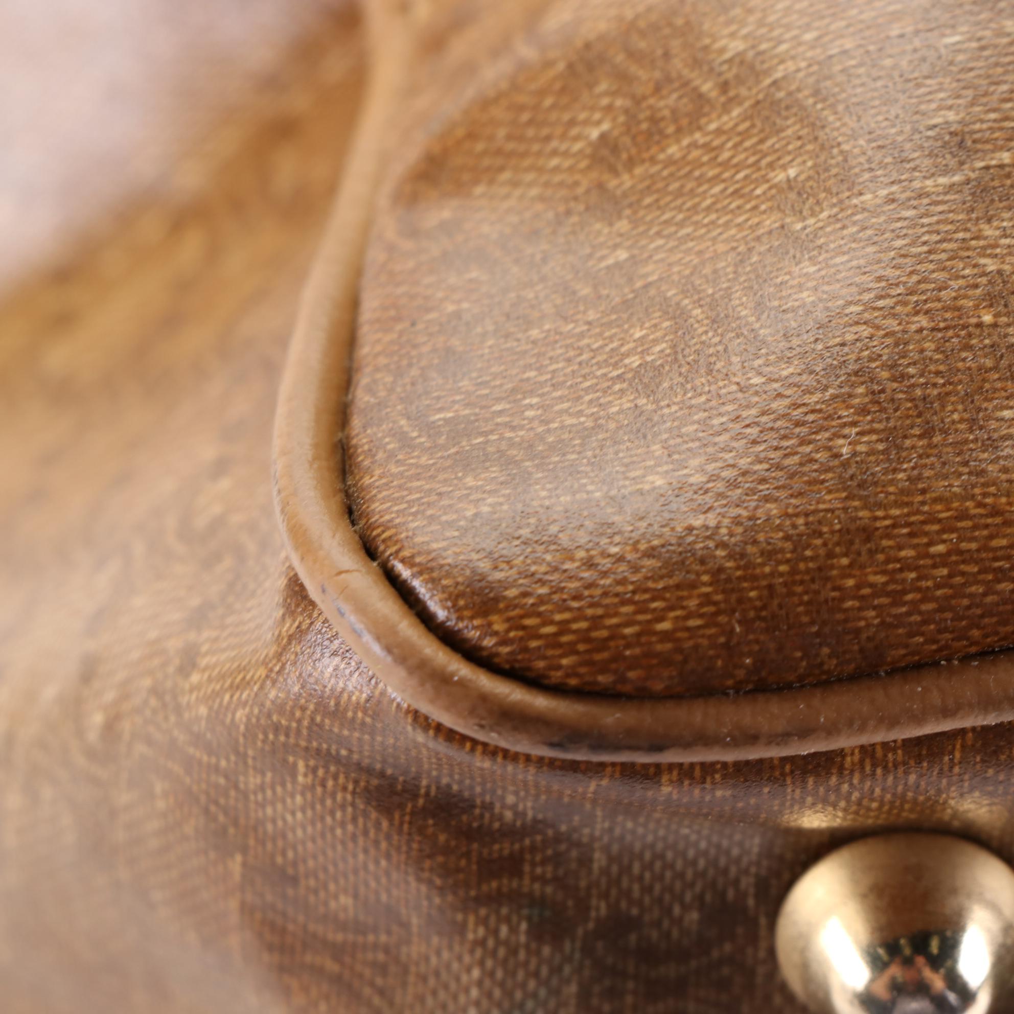 Celine Boston Bag in Macadam Coated Canvas and Leather