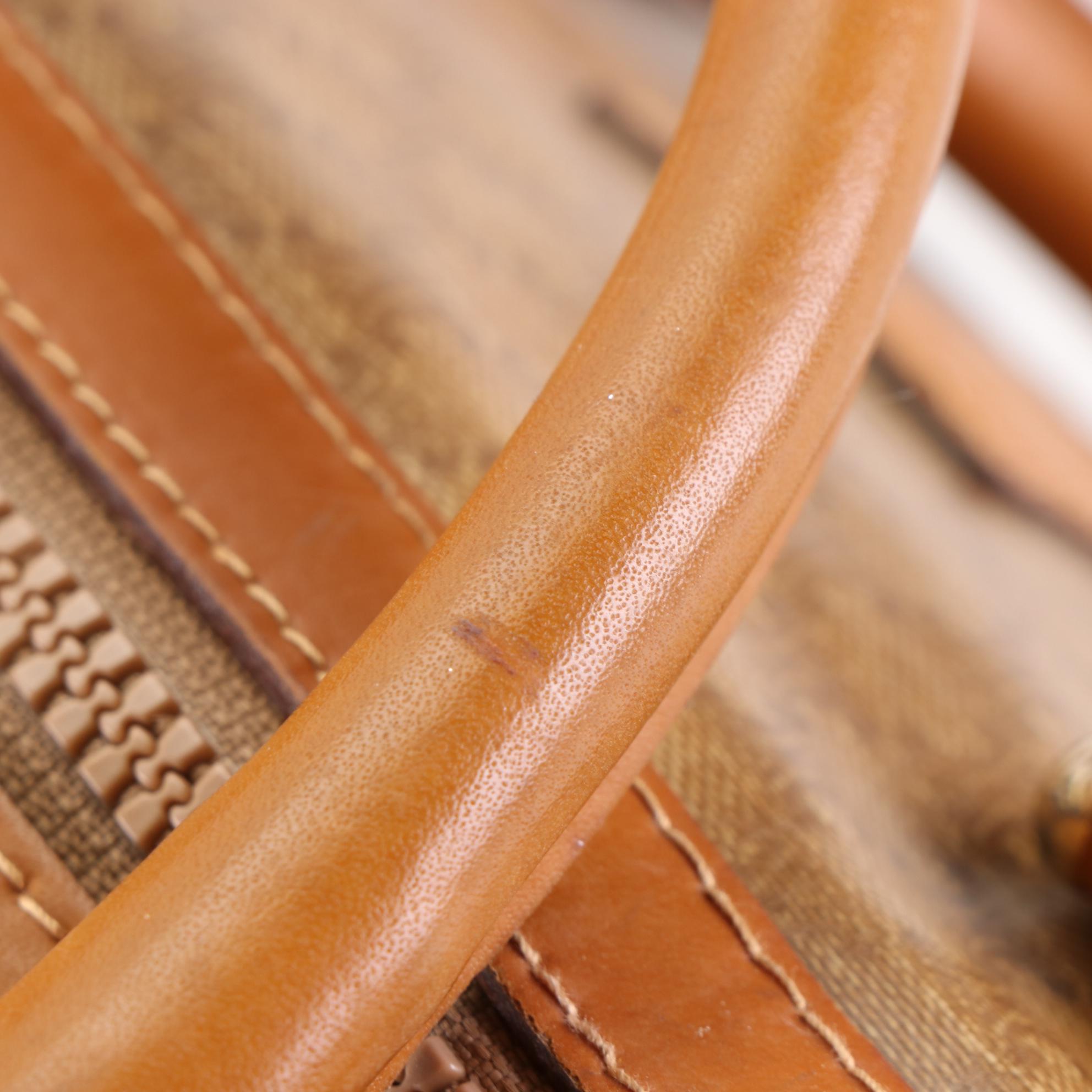 Celine Boston Bag in Macadam Coated Canvas and Leather