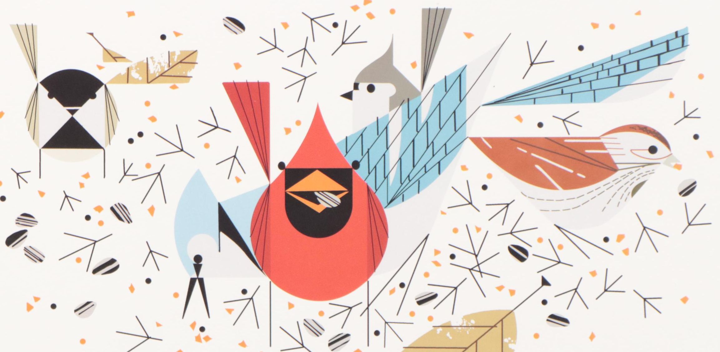 Offset Lithograph After Charley Harper "Birdfeeders," 2008