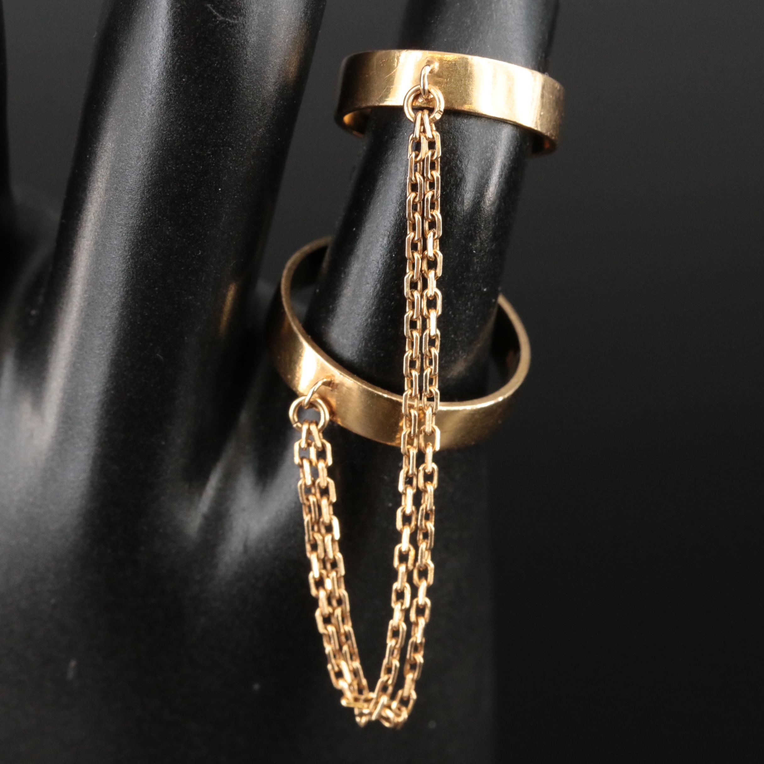18K Chained Rings