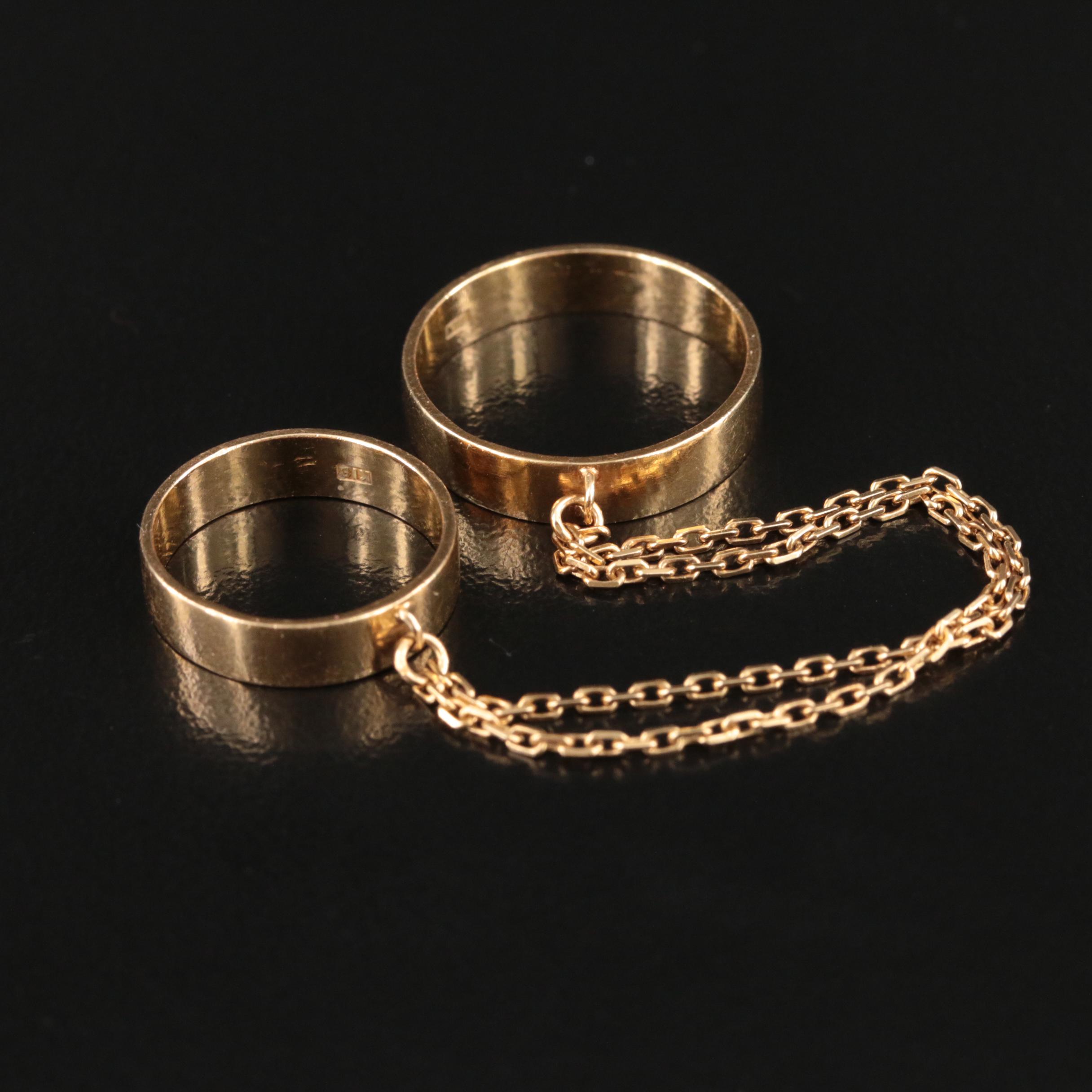 18K Chained Rings