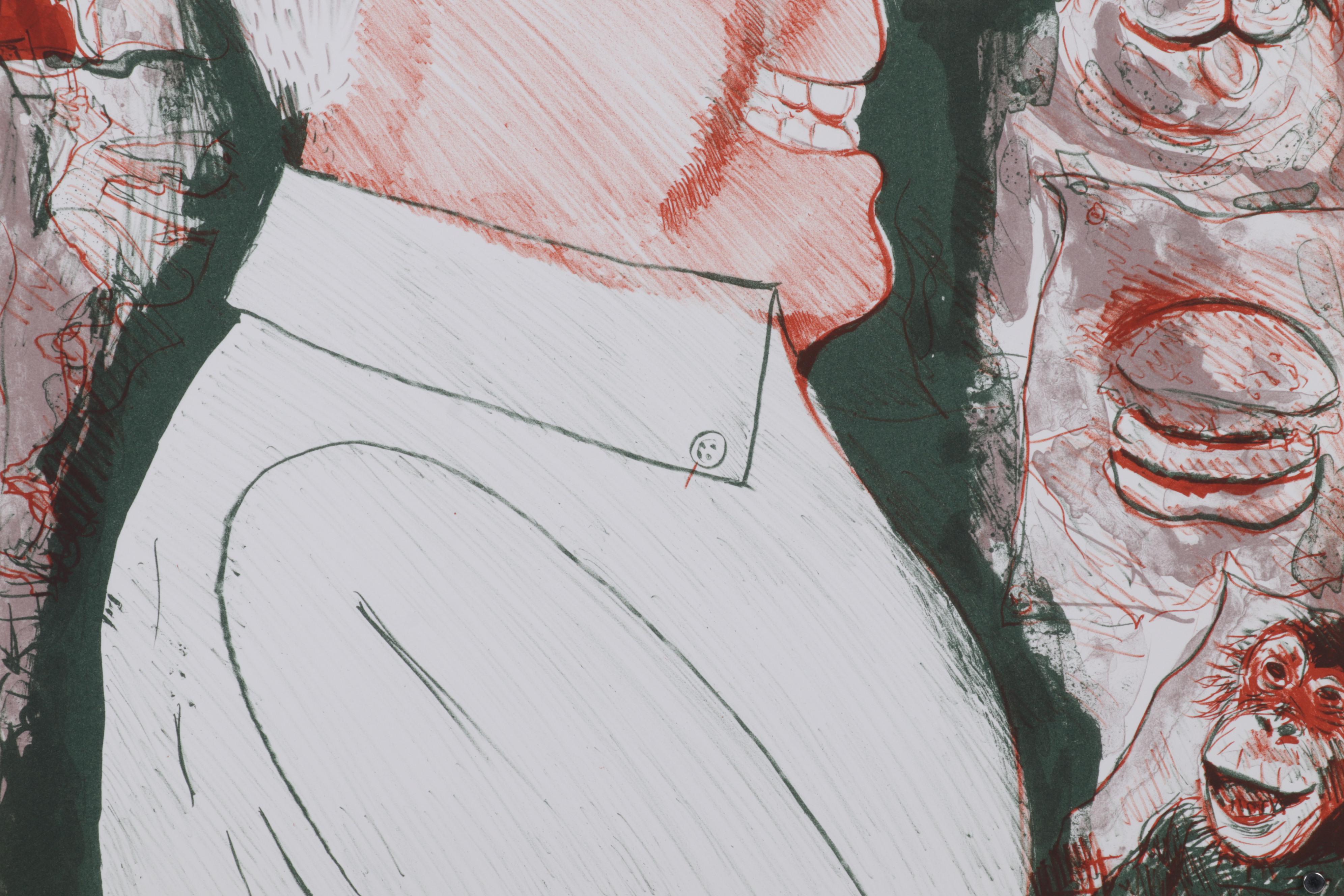 Sidney Chafetz Color Lithograph "Self Portrait," 1987