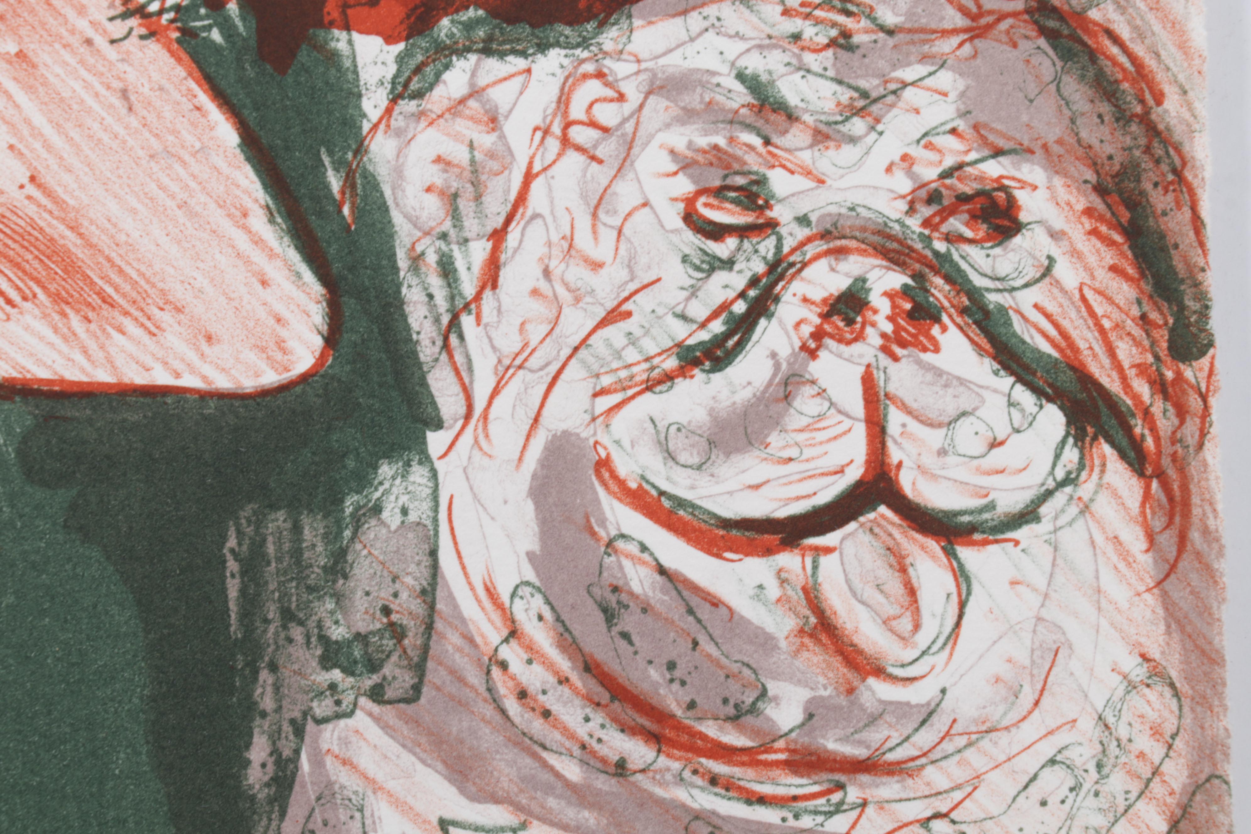 Sidney Chafetz Color Lithograph "Self Portrait," 1987