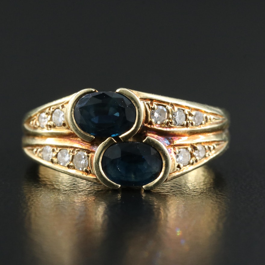 14K Sapphire and Diamond Ring