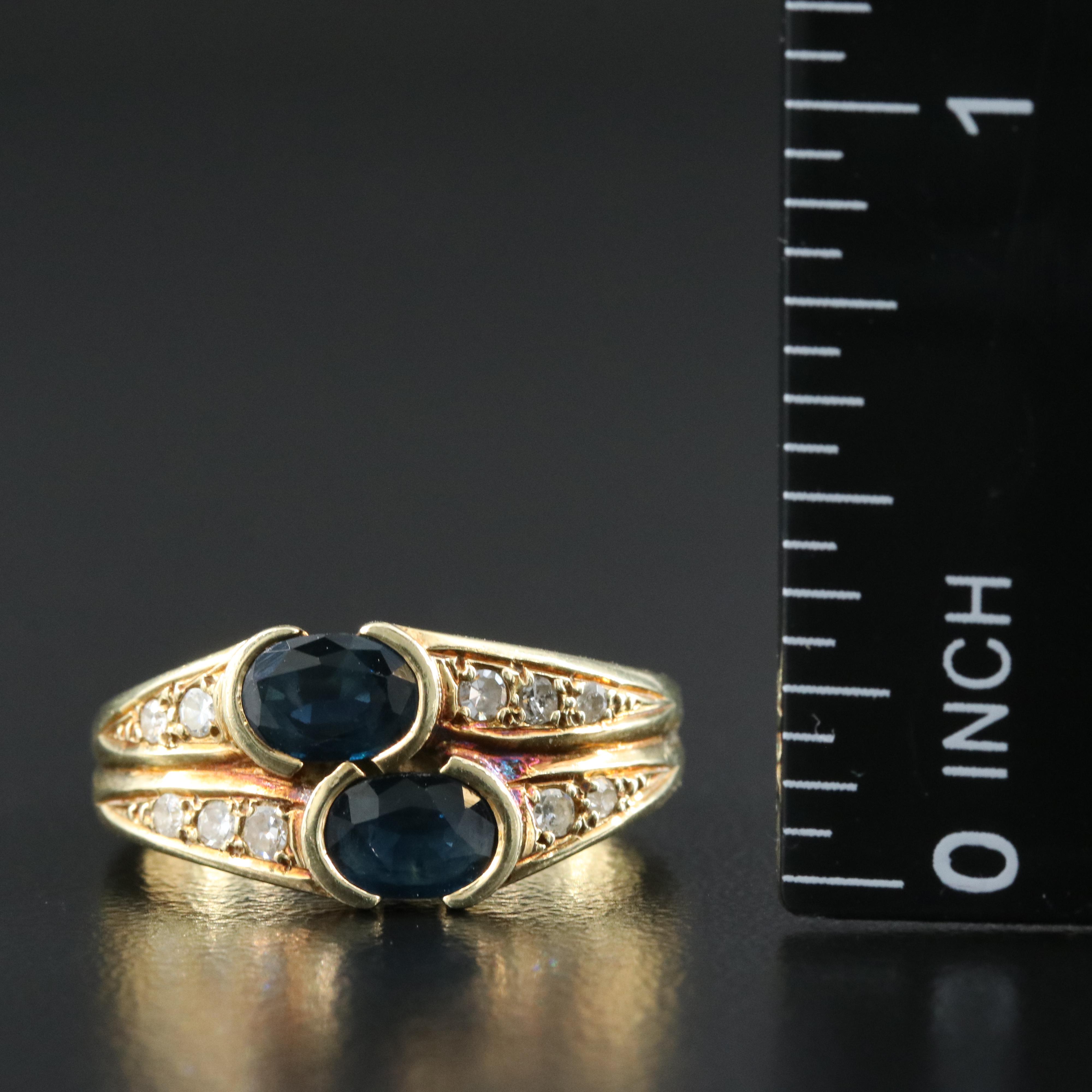 14K Sapphire and Diamond Ring