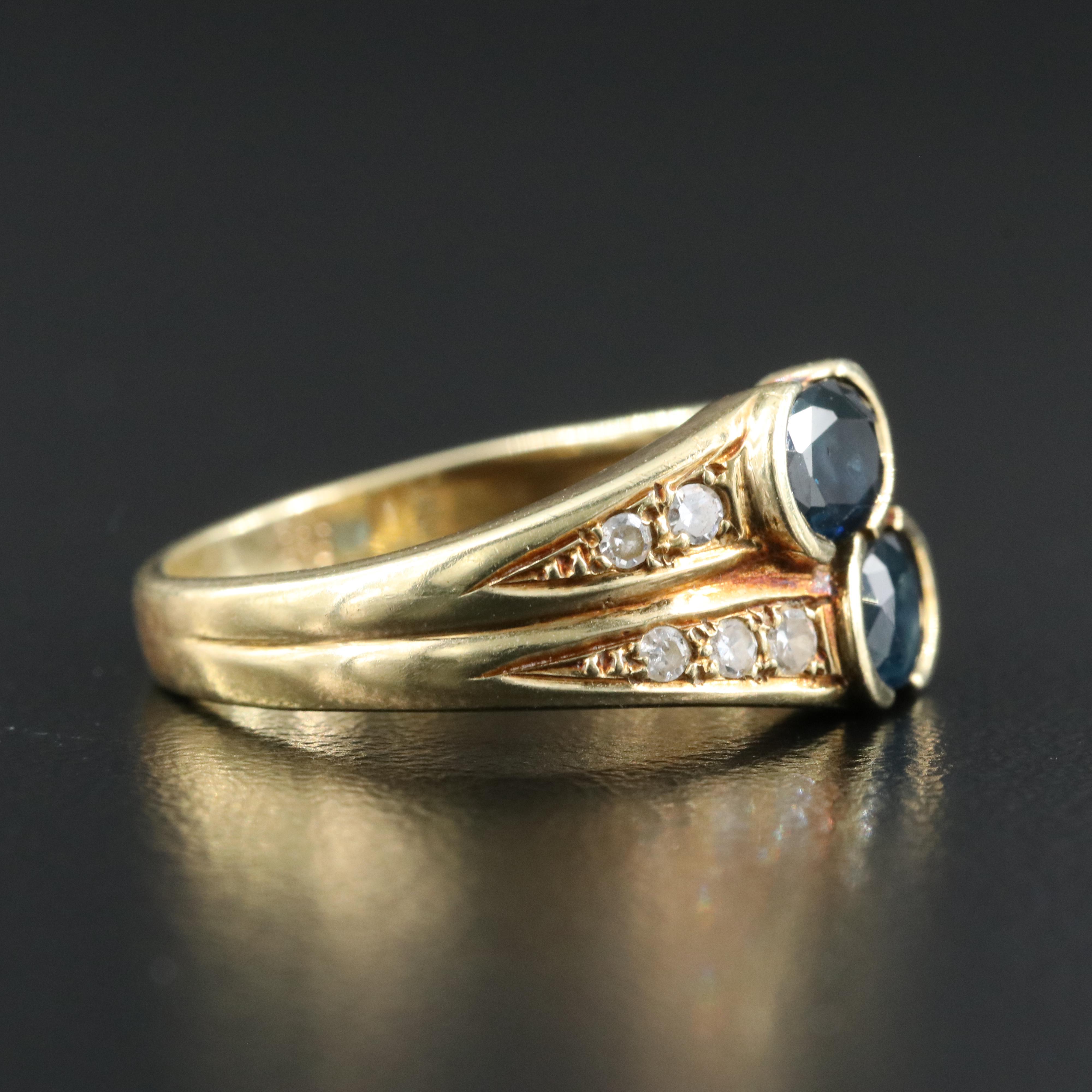 14K Sapphire and Diamond Ring