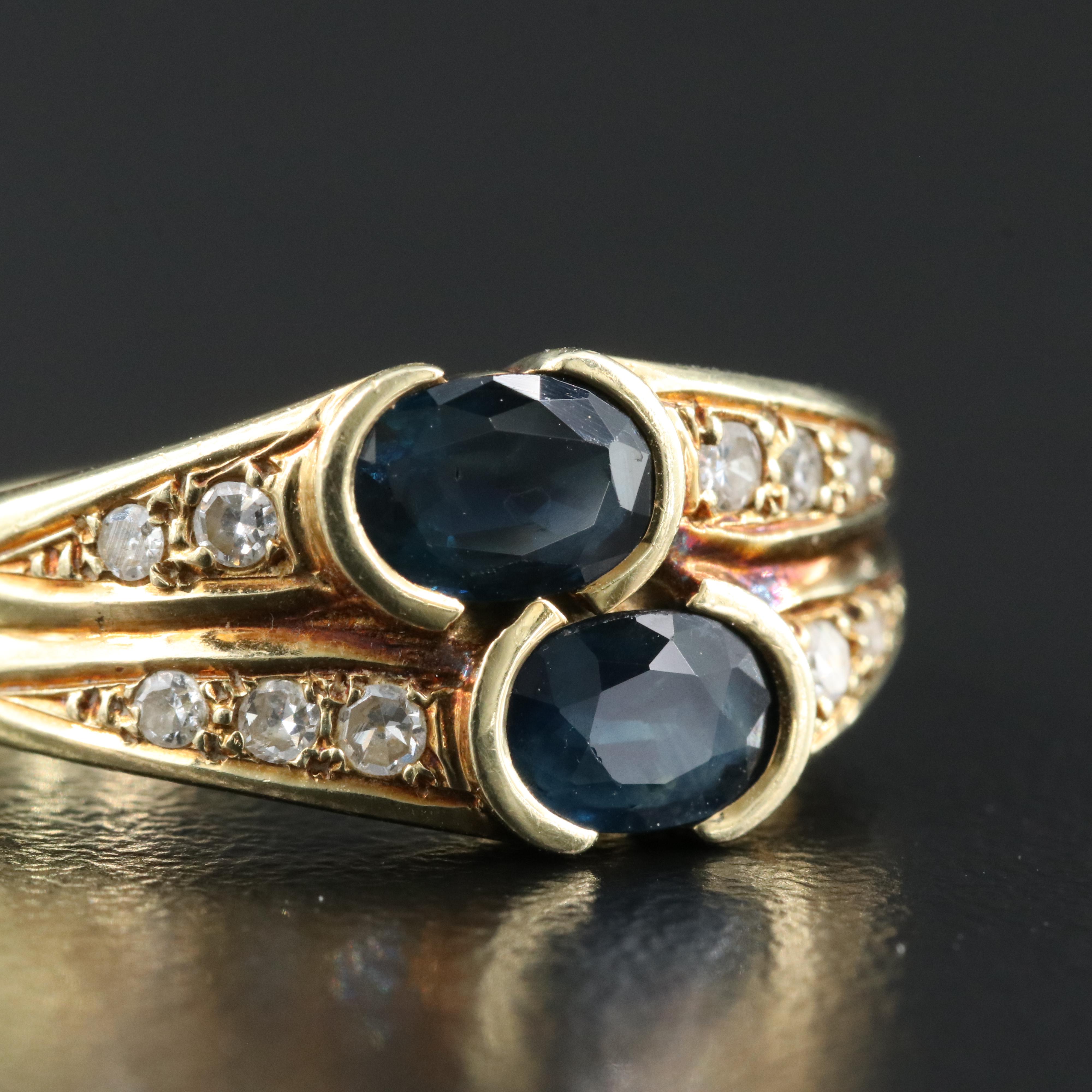 14K Sapphire and Diamond Ring