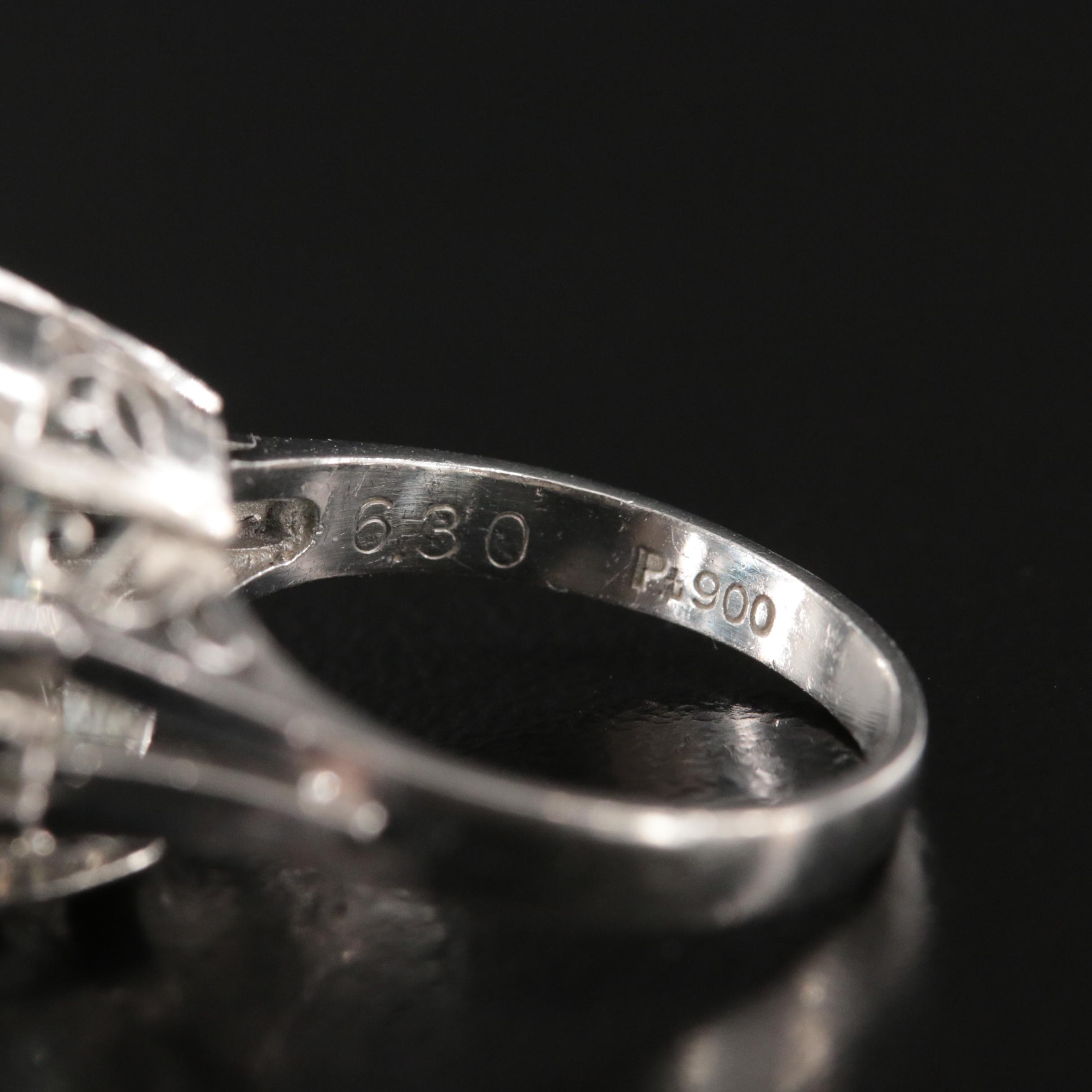 Platinum 6.03 CT Aquamarine and Diamond Ring