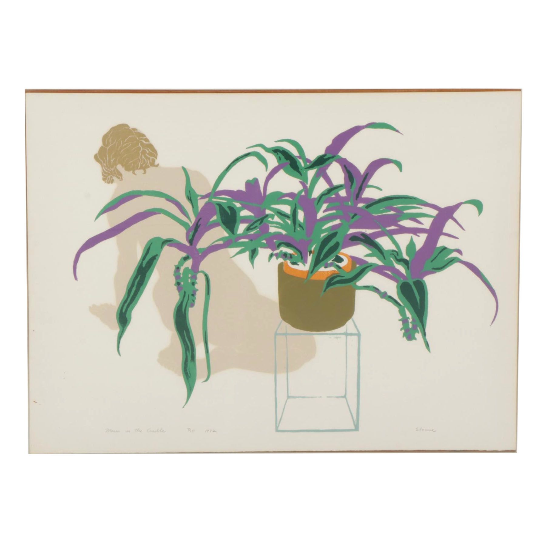 Phyllis Sloane Serigraph "Moses in the Cradle," 1972