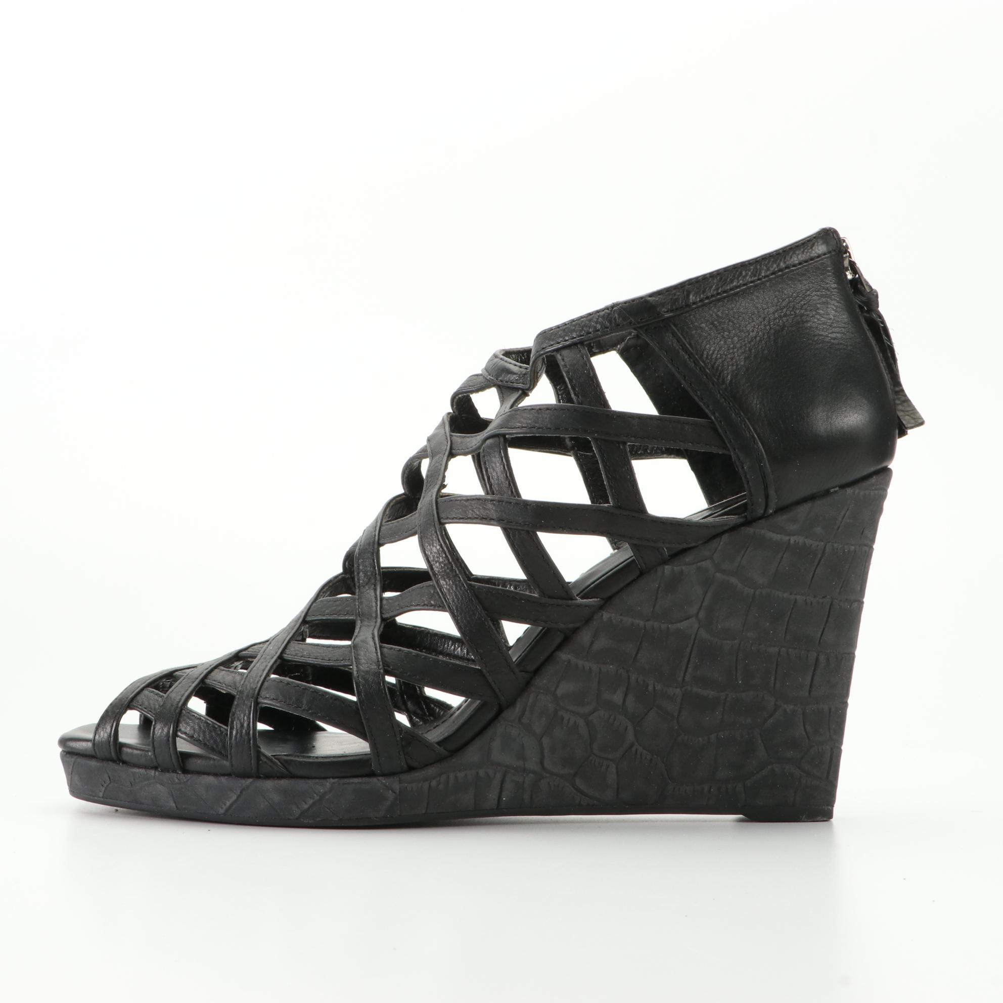 BCBG Max Azria Ma-Noreen Strap Wedge and Hinge Gladiator Strap Wedge