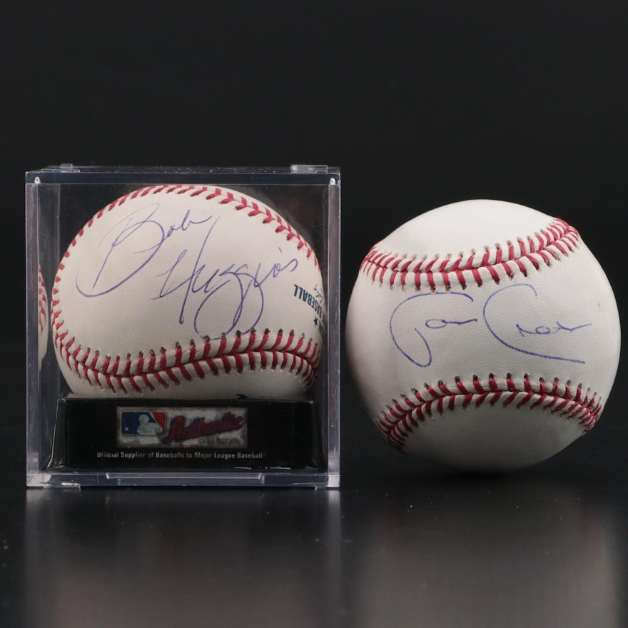 NCAA Coaches Bob Huggins and Tom Crean Signed Rawlings Major League Baseballs