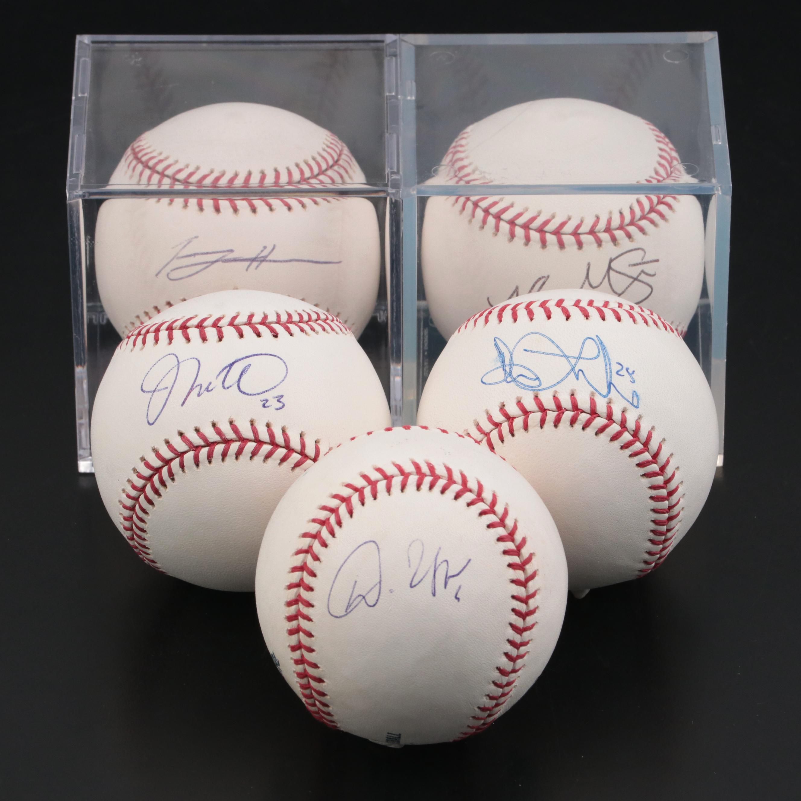 Hanson, McLouth, Uggla, LaRoche and Estrada Signed Rawlings Baseballs