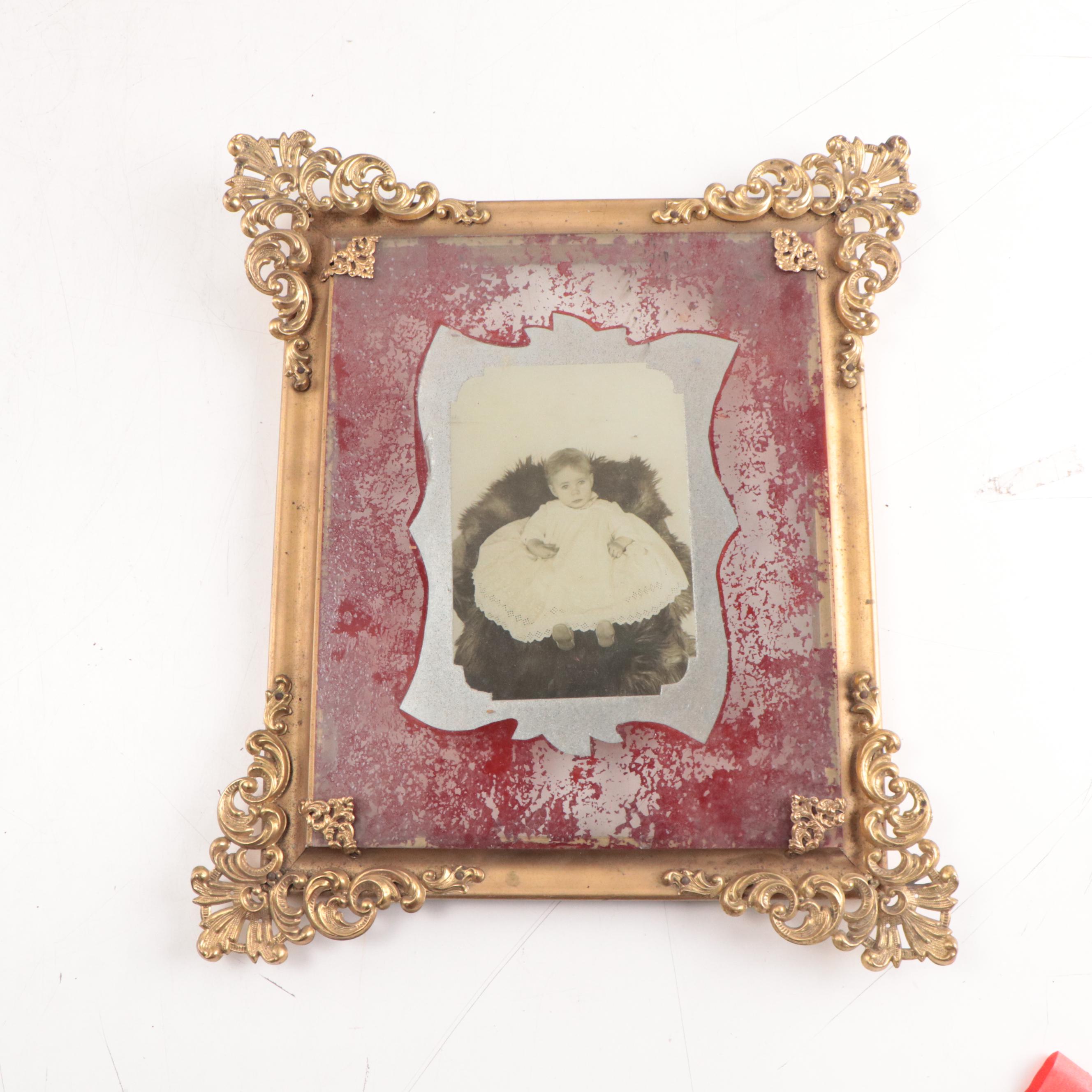 Assorted Wood Frames and Silver Print Cabinet Card, Late 19th/ Early 20th C.