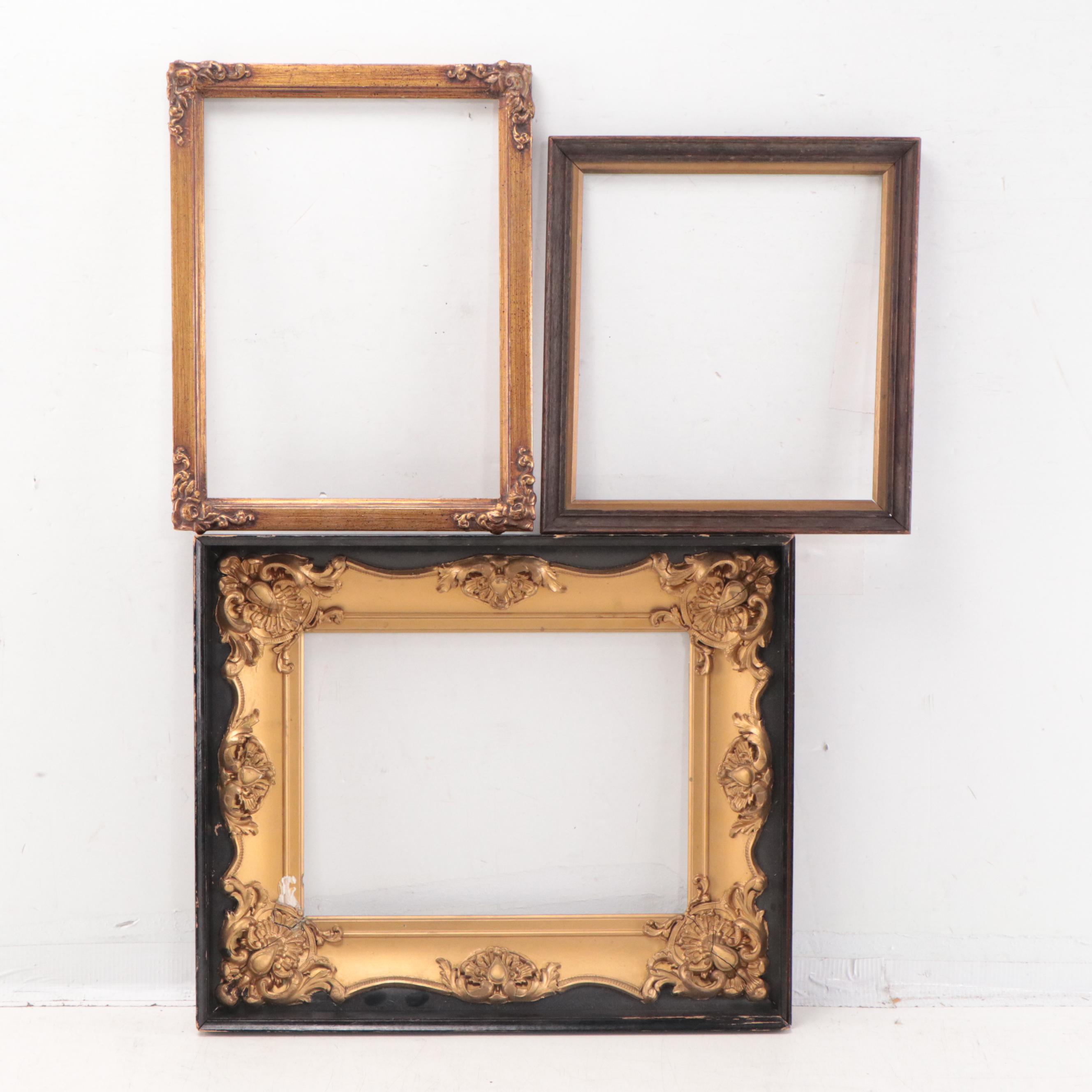Assorted Wood Frames and Silver Print Cabinet Card, Late 19th/ Early 20th C.