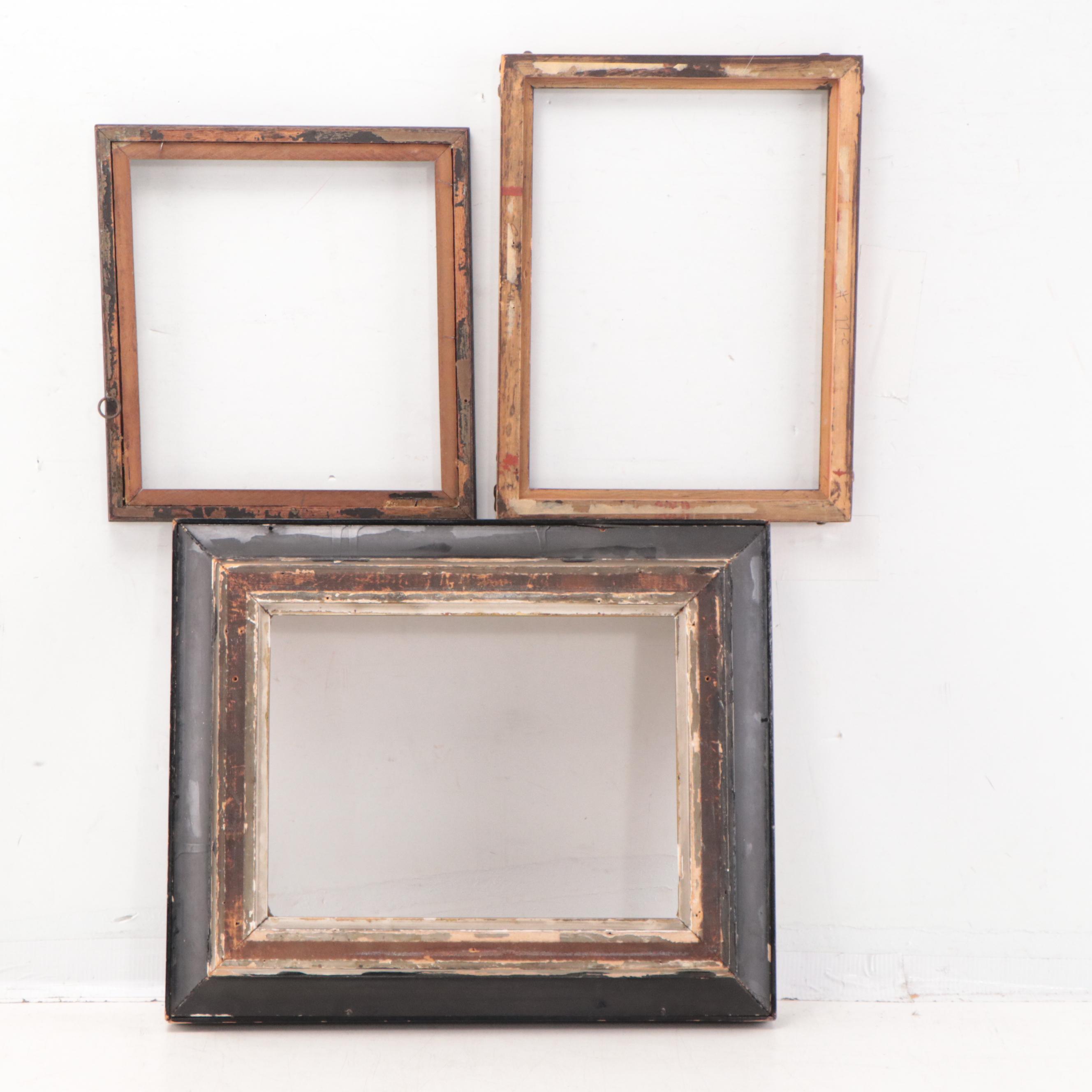 Assorted Wood Frames and Silver Print Cabinet Card, Late 19th/ Early 20th C.