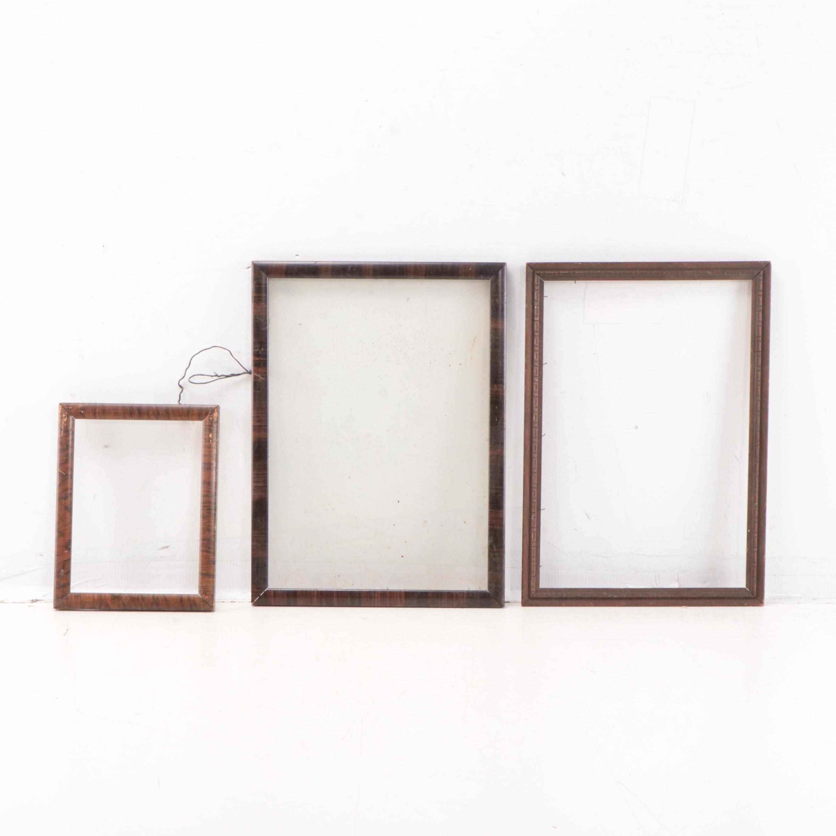 Assorted Wood Frames and Silver Print Cabinet Card, Late 19th/ Early 20th C.