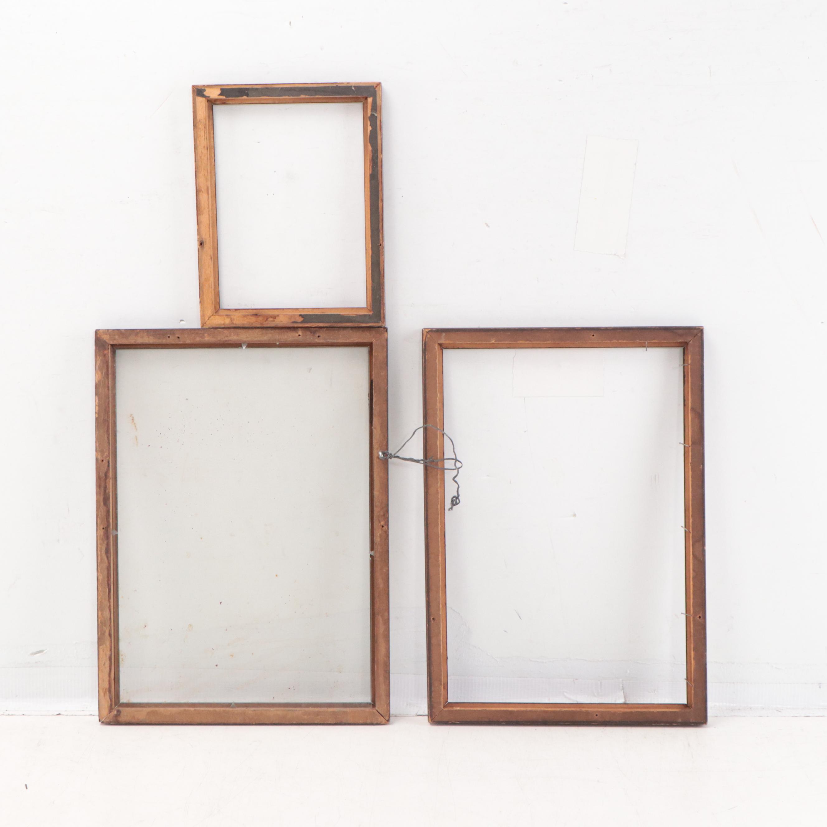 Assorted Wood Frames and Silver Print Cabinet Card, Late 19th/ Early 20th C.