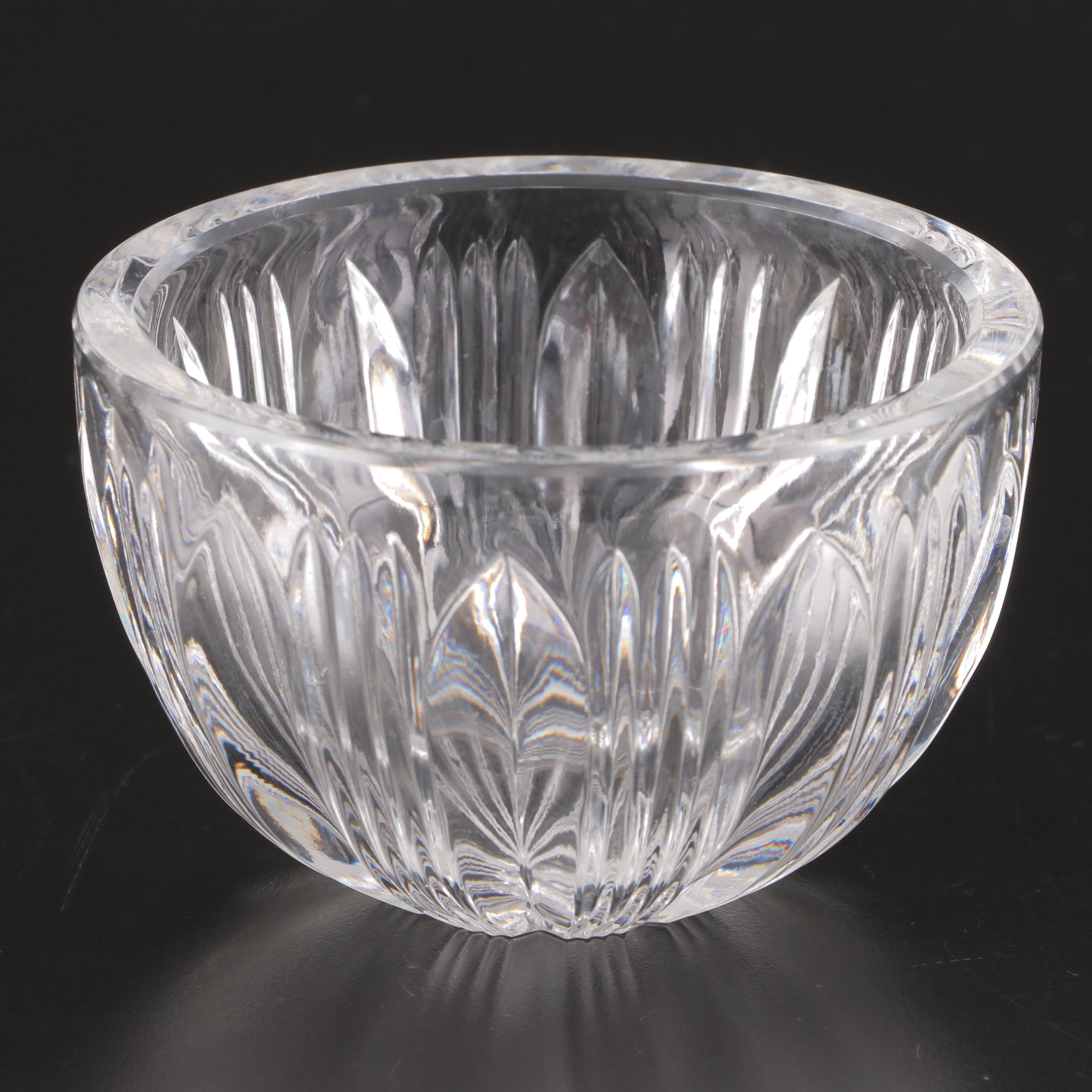 Iittala Finnish Art Glass Vase and Other Crystal Bowl, Mid to Late 20th Century