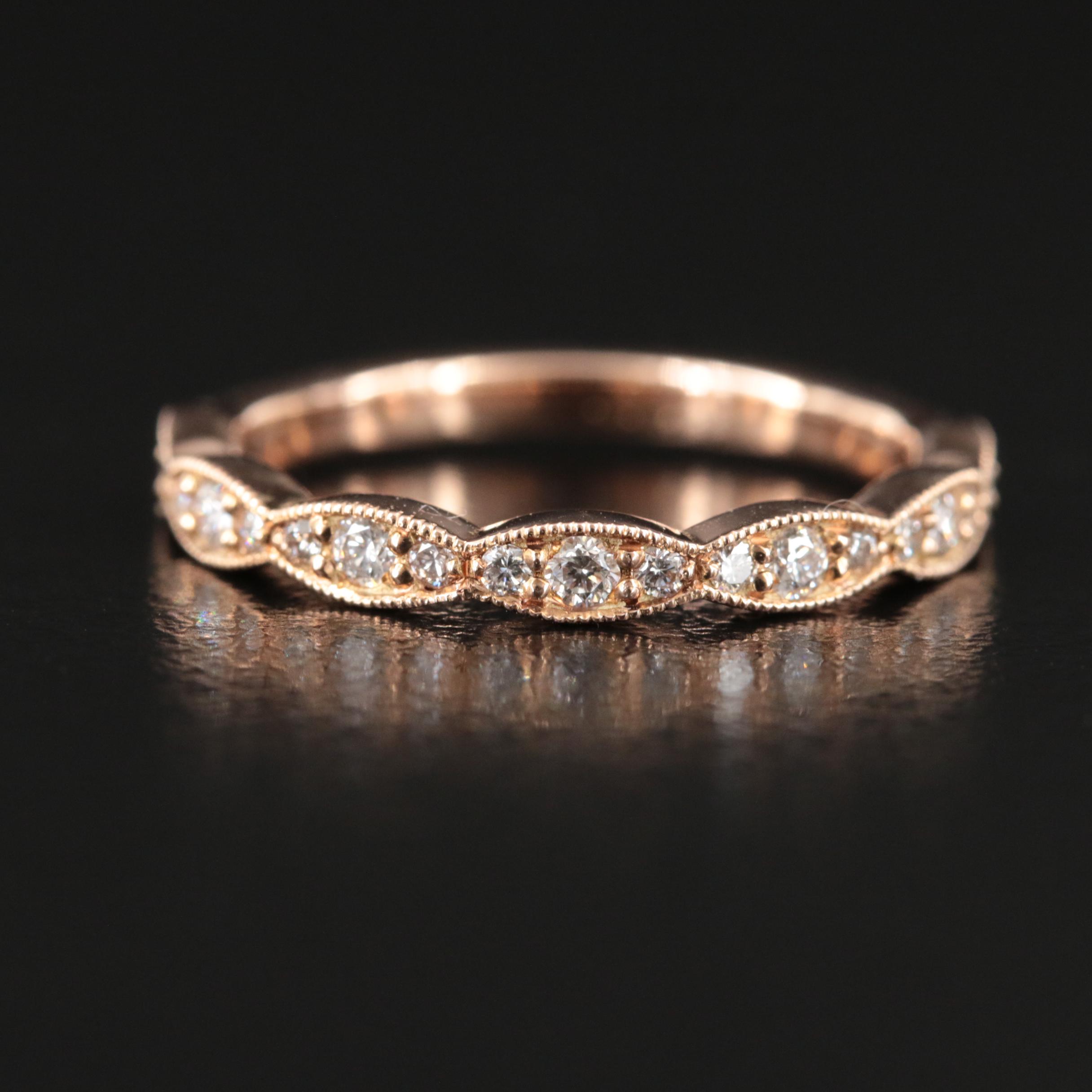14K Rose Gold CTW Diamond Band