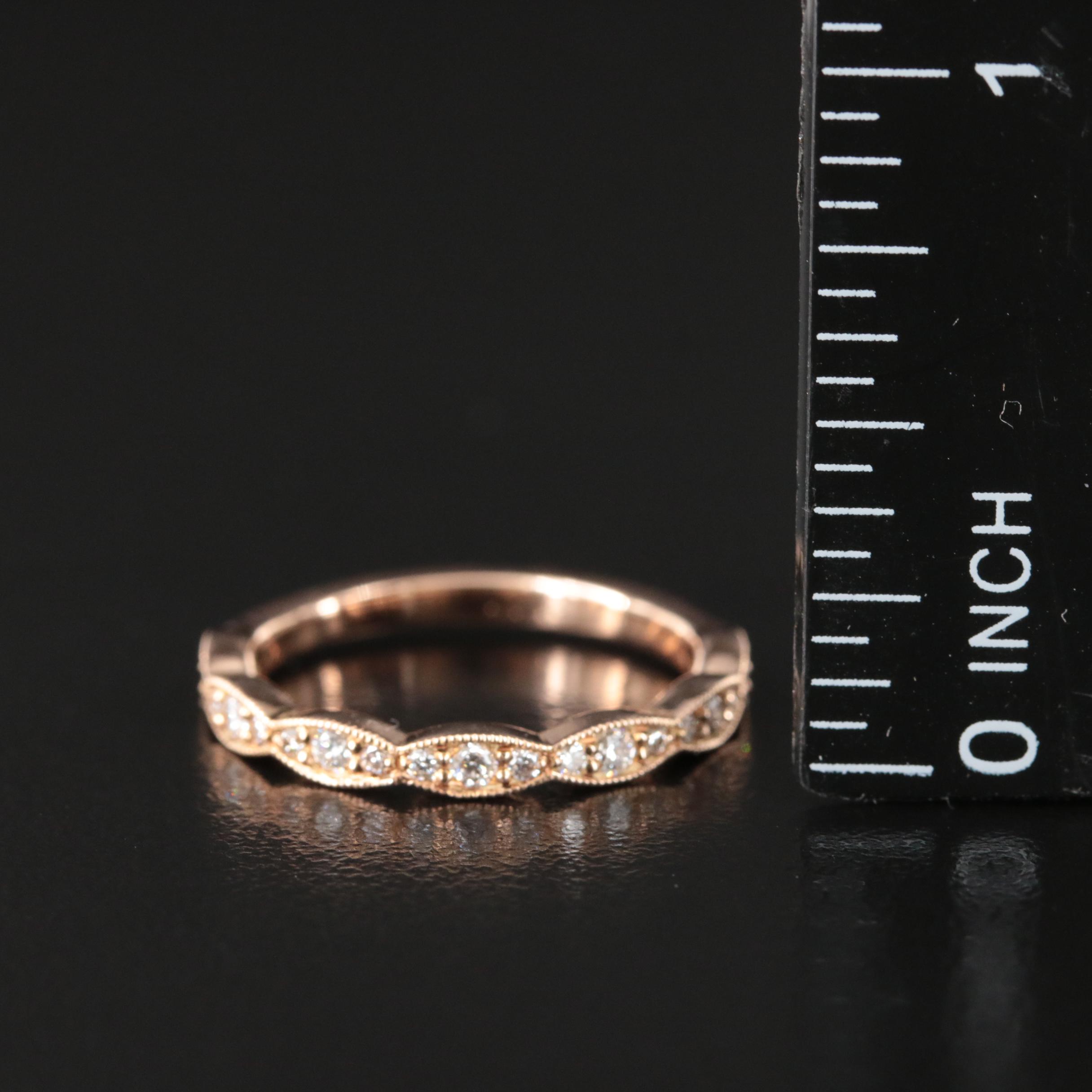 14K Rose Gold CTW Diamond Band