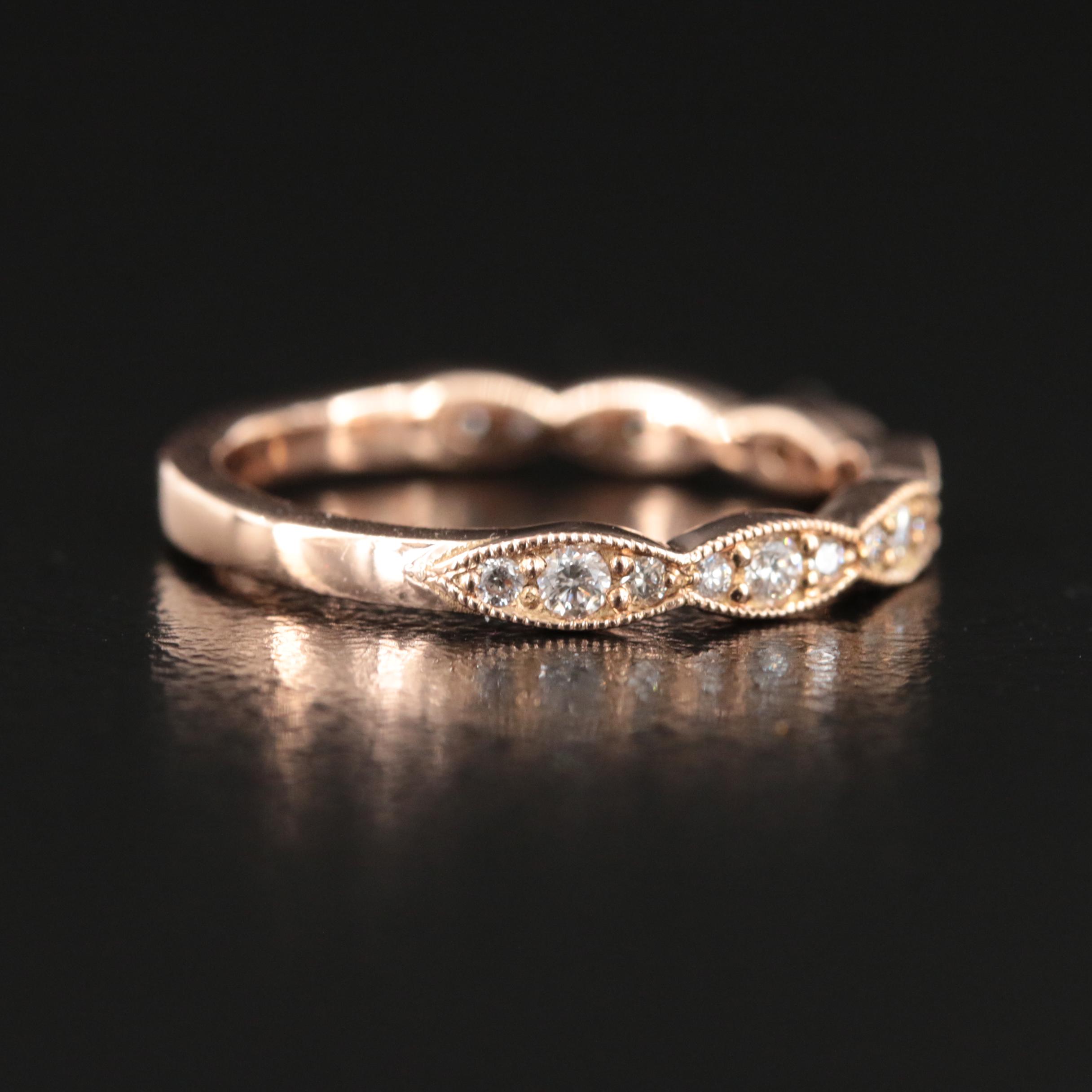 14K Rose Gold CTW Diamond Band