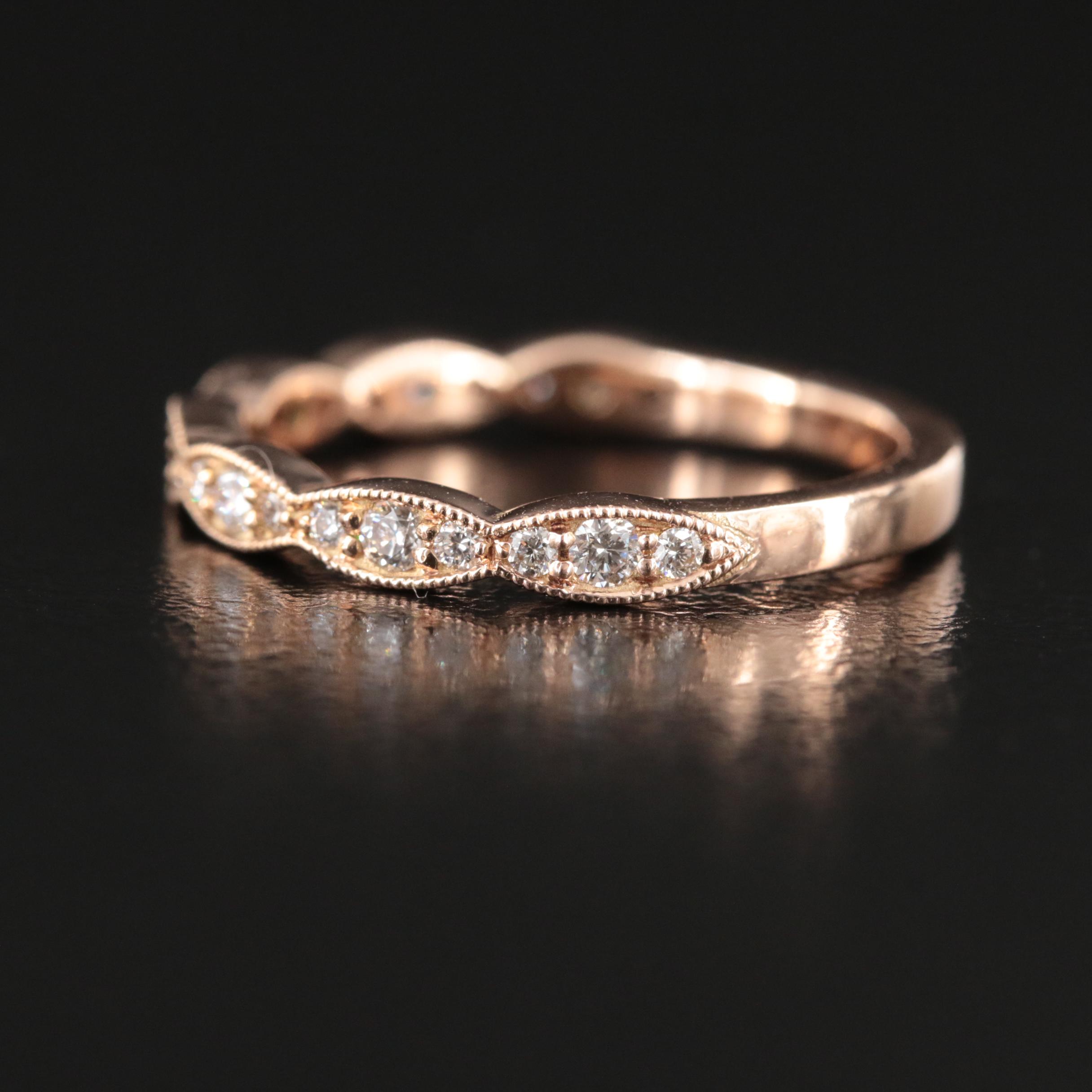 14K Rose Gold CTW Diamond Band