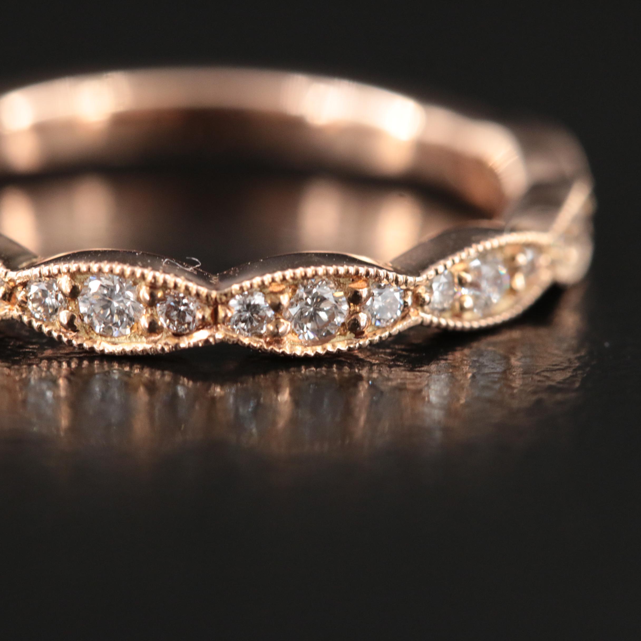 14K Rose Gold CTW Diamond Band