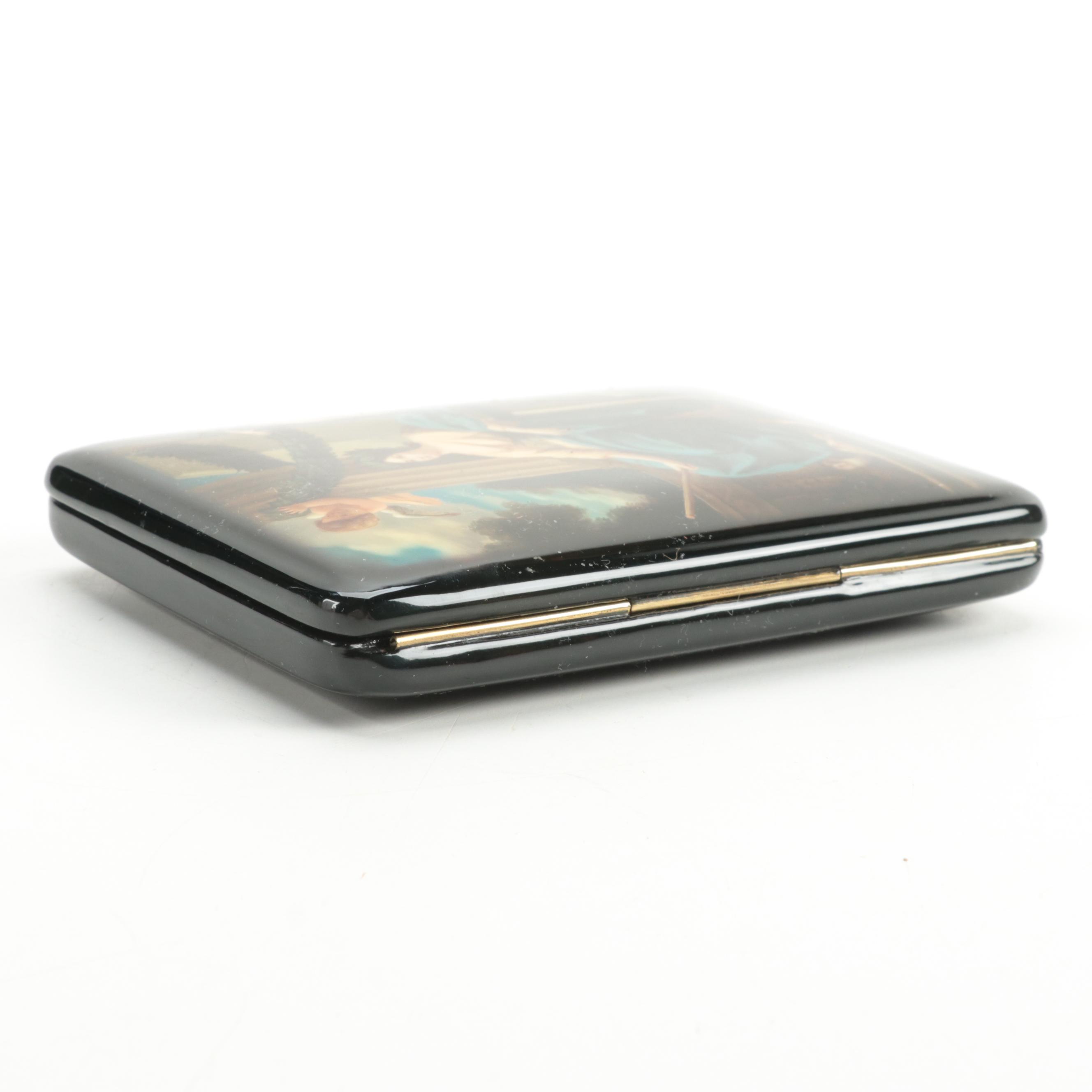 Russian Gonchar Hand-Painted "Victory" Lacquerware Box