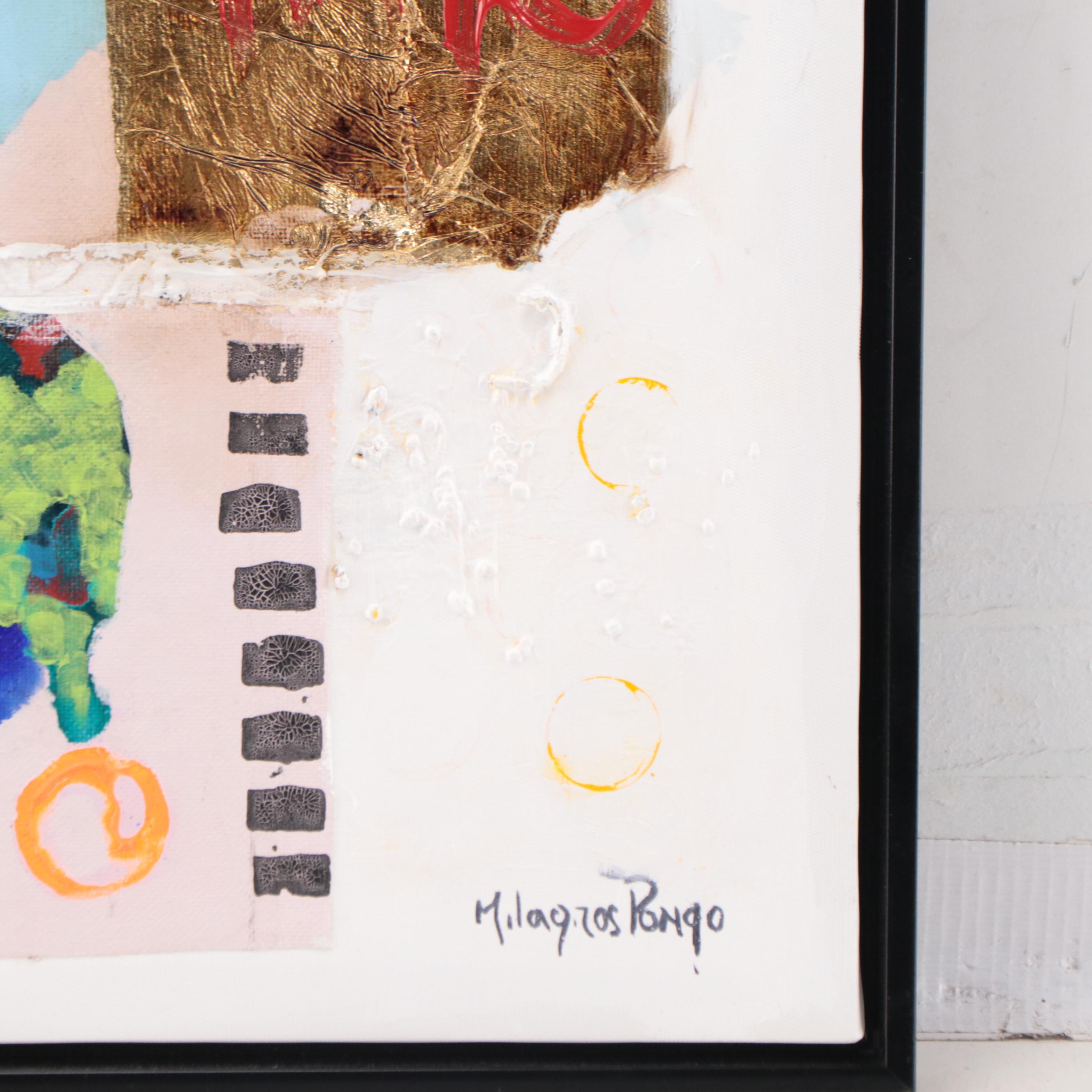 Milagros Pongo Mixed Media Painting "Reaching for the Stars"