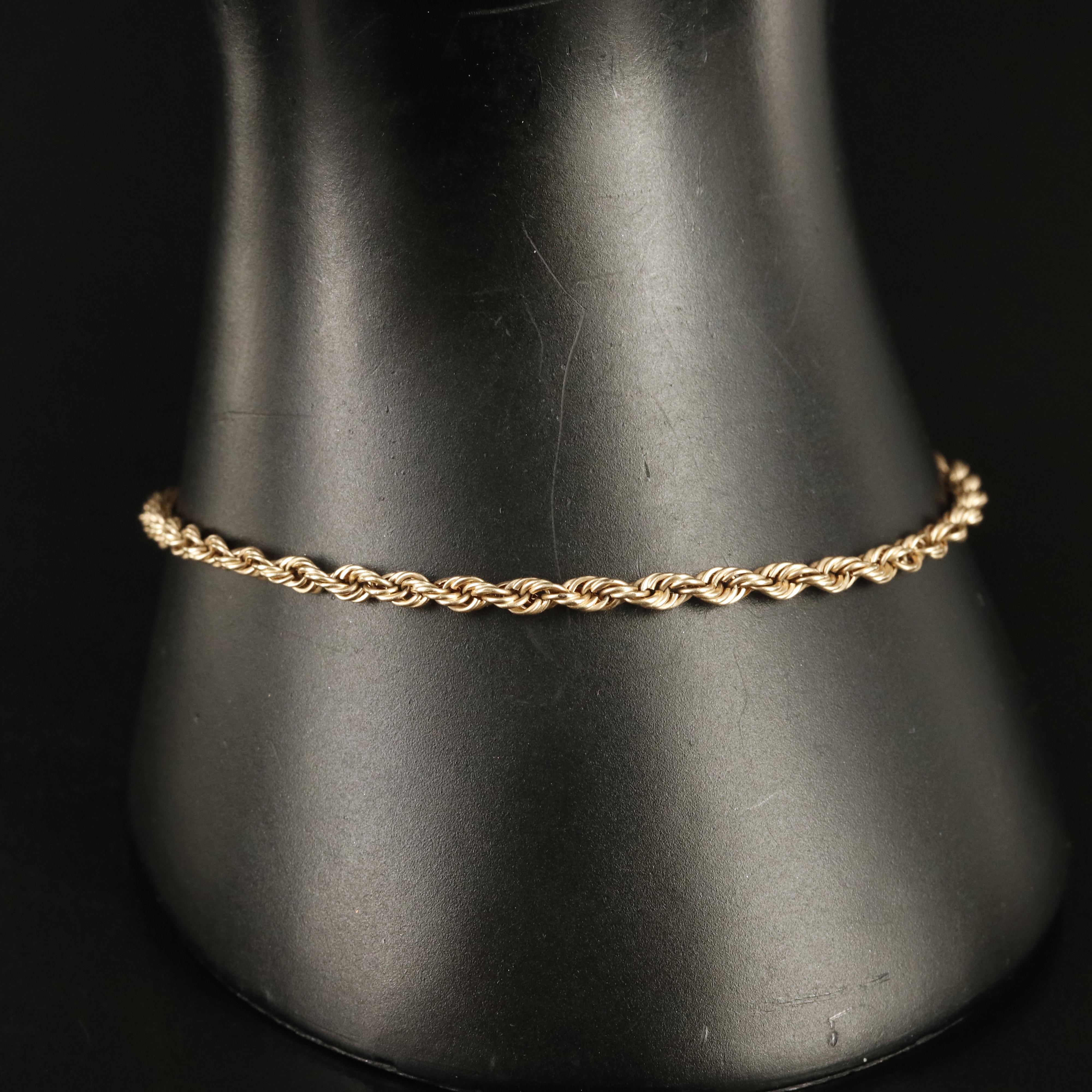 14K Braided Rope Bracelet