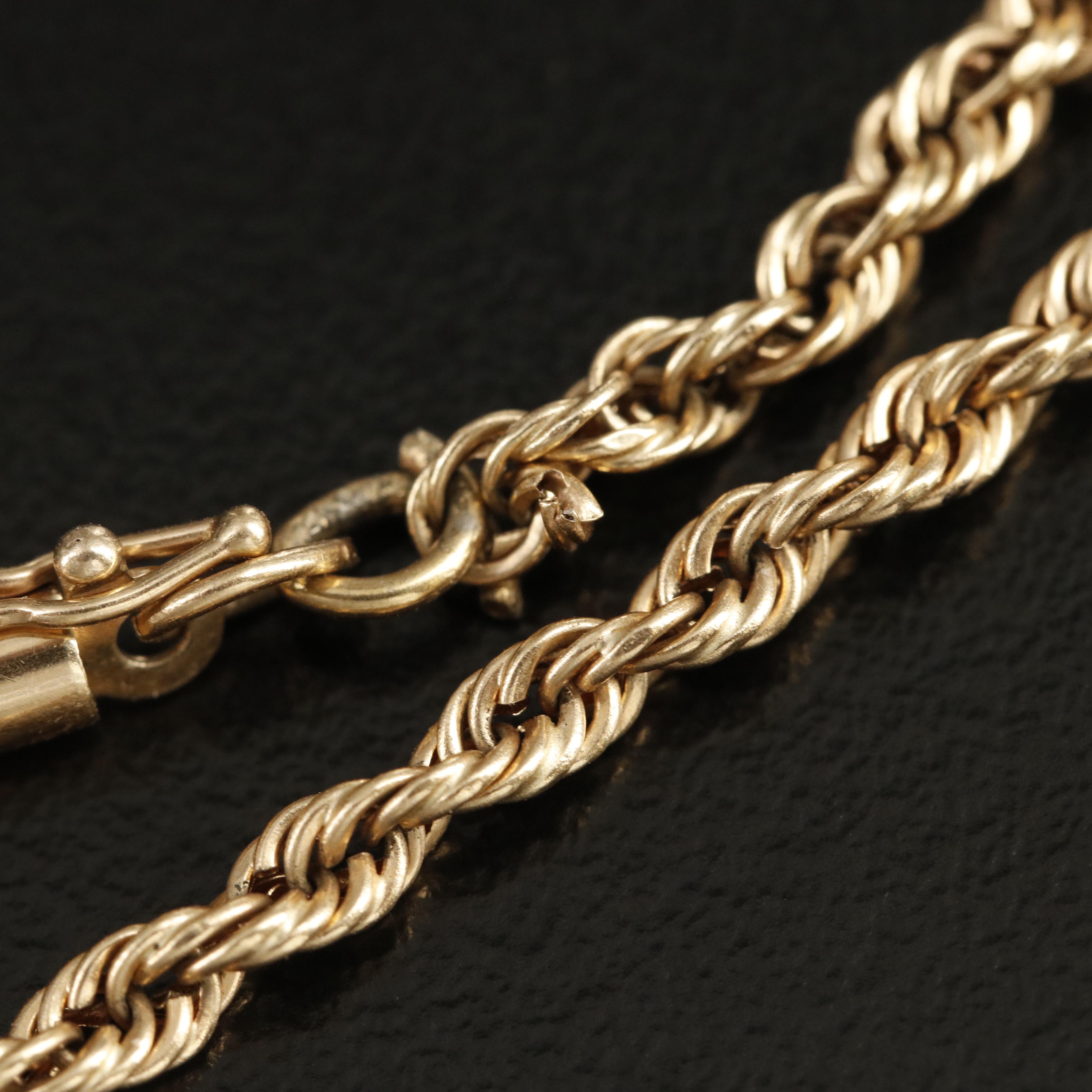 14K Braided Rope Bracelet