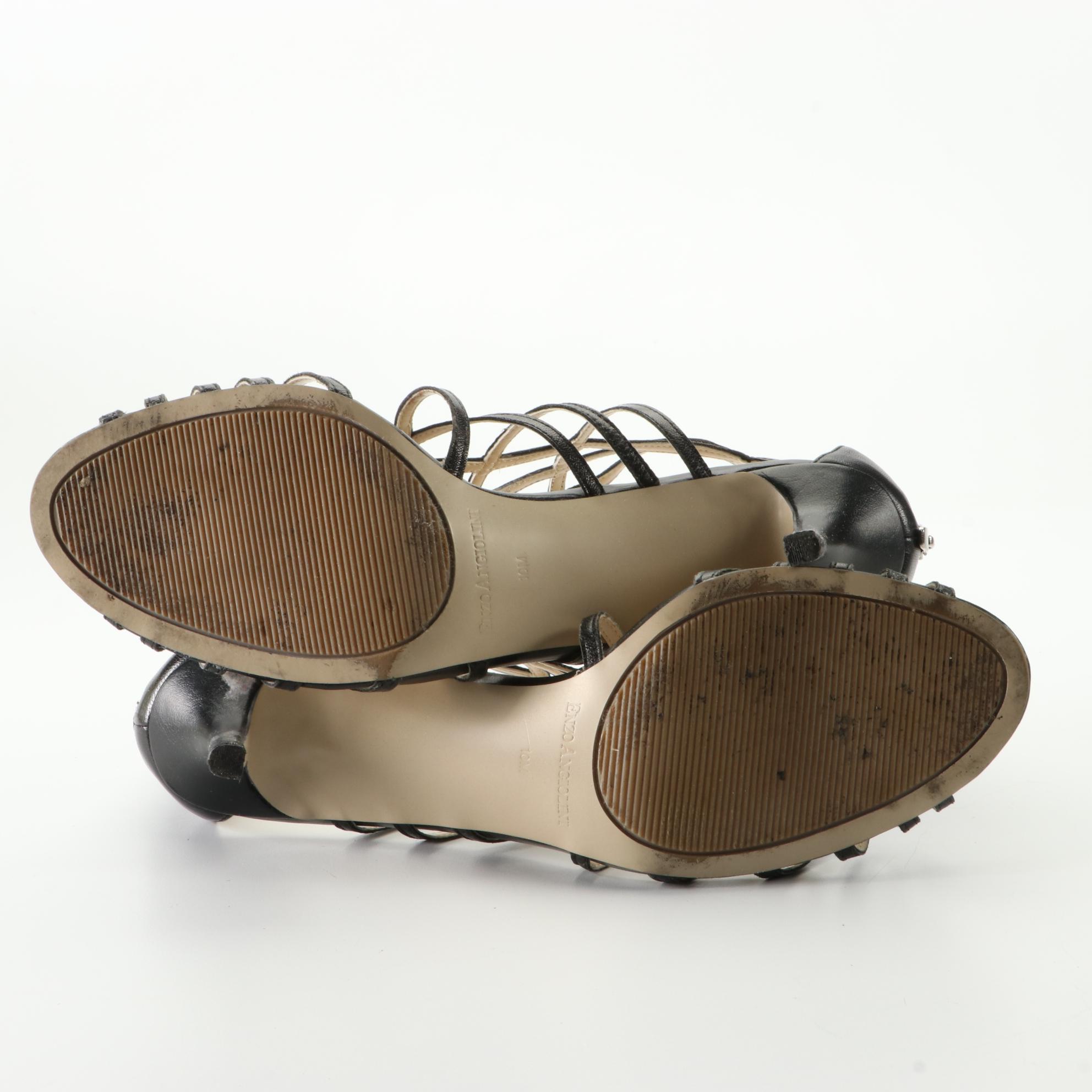 Enzo Angiolino Earennes Strap Sandals and Hinge Gladiator Wedges