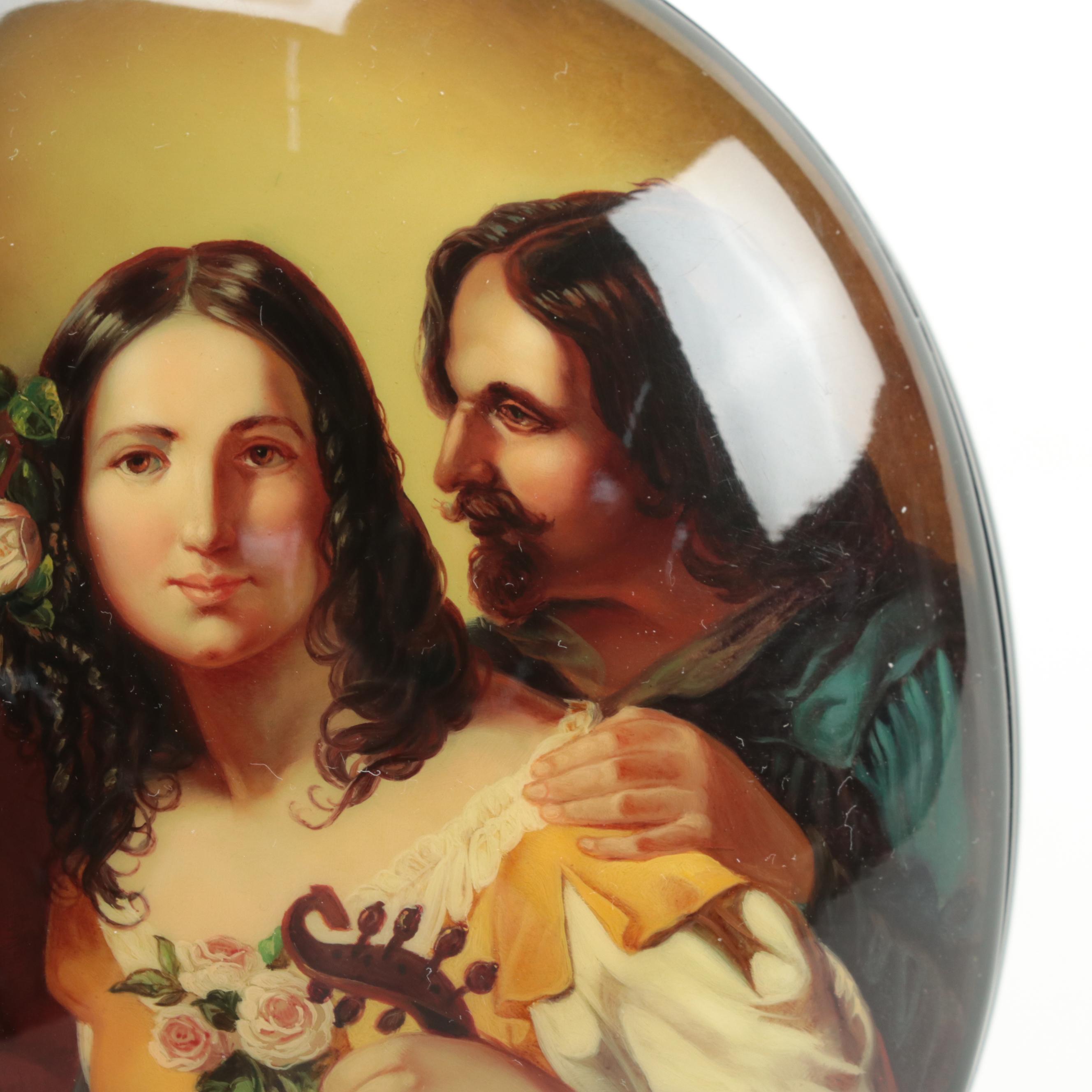 Russian Golov Hand-Painted "Angel with Harp" Lacquerware Box