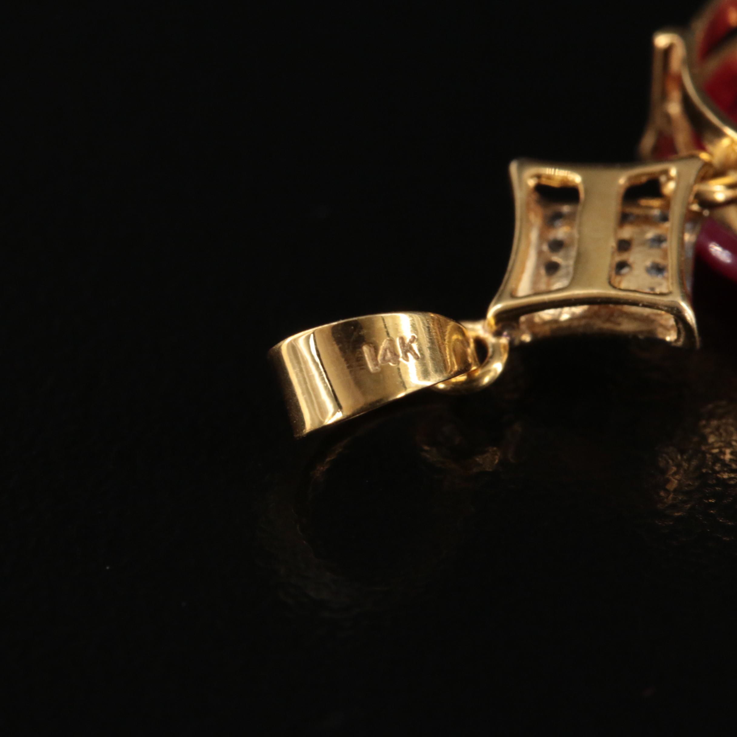 14K Corundum and Diamond Pendant