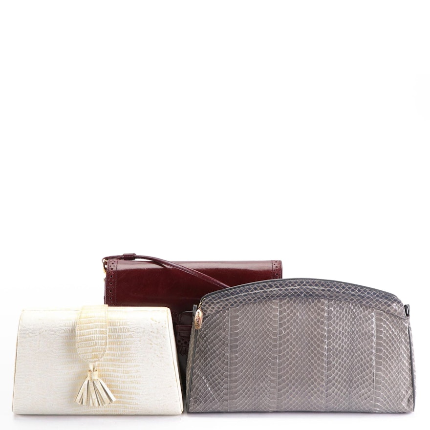 Perry Ellis, Susan Gail and Venetto Snakeskin, Embossed and Leather Bags