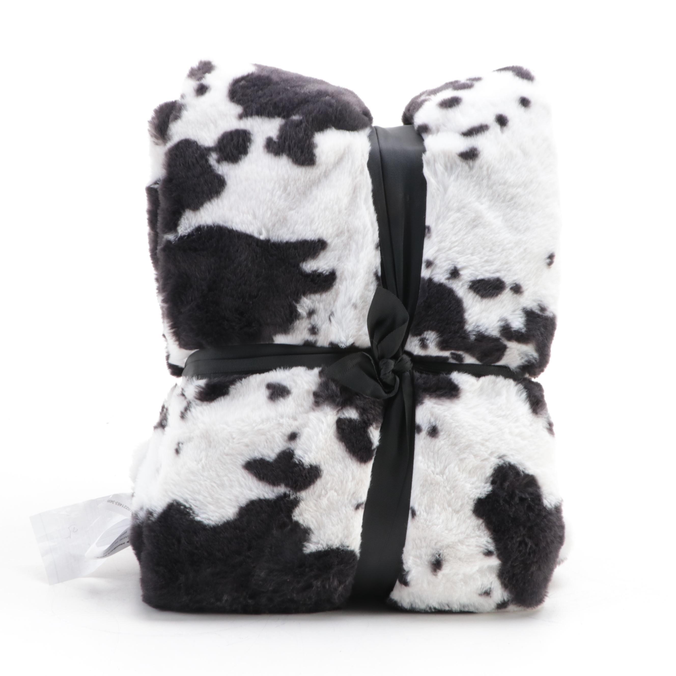 Member's Mark Hotel Premier Collection Luxury Throw Blanket in Black Cow