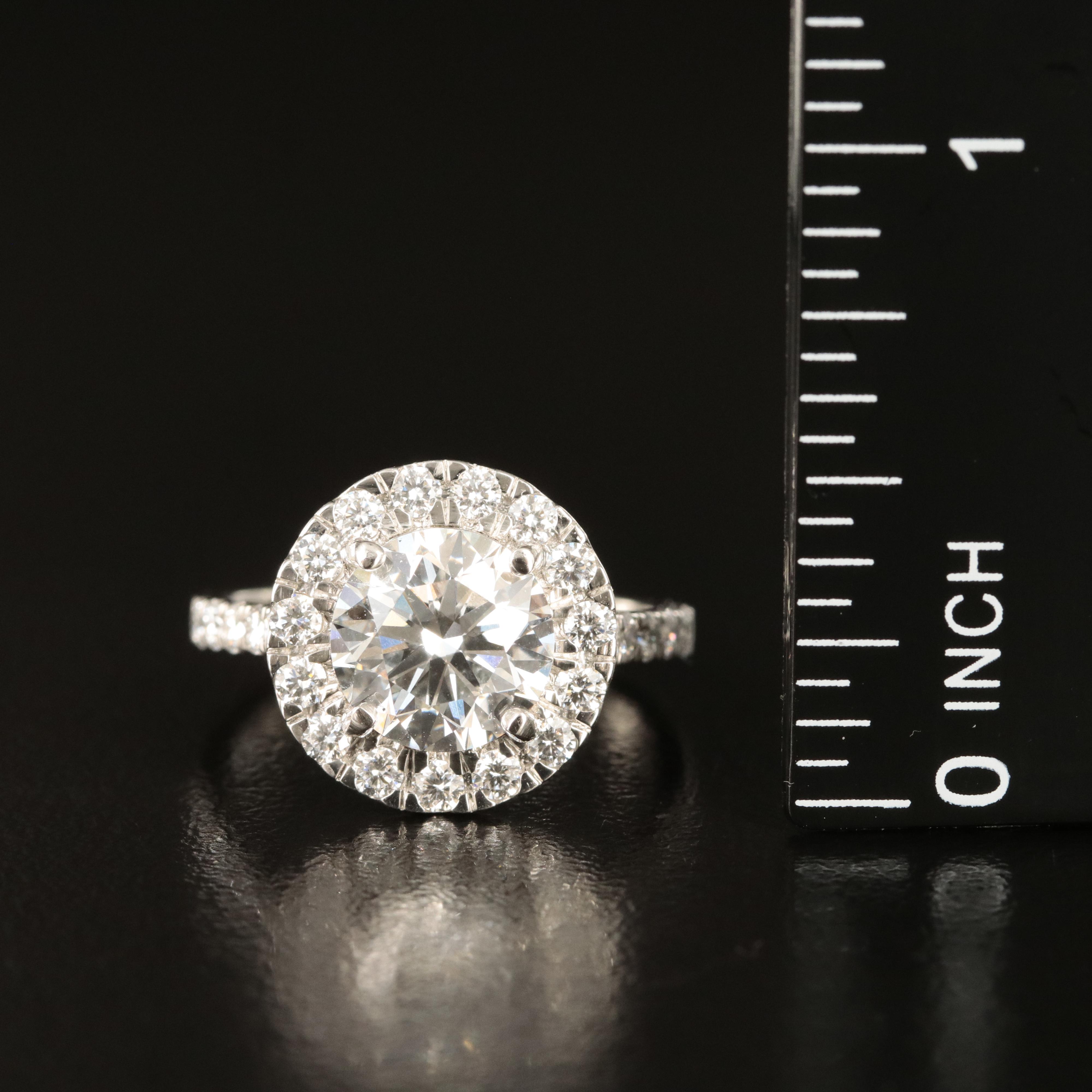 Platinum 3.10 CTW Lab Grown Diamond Halo Ring with IGI Report