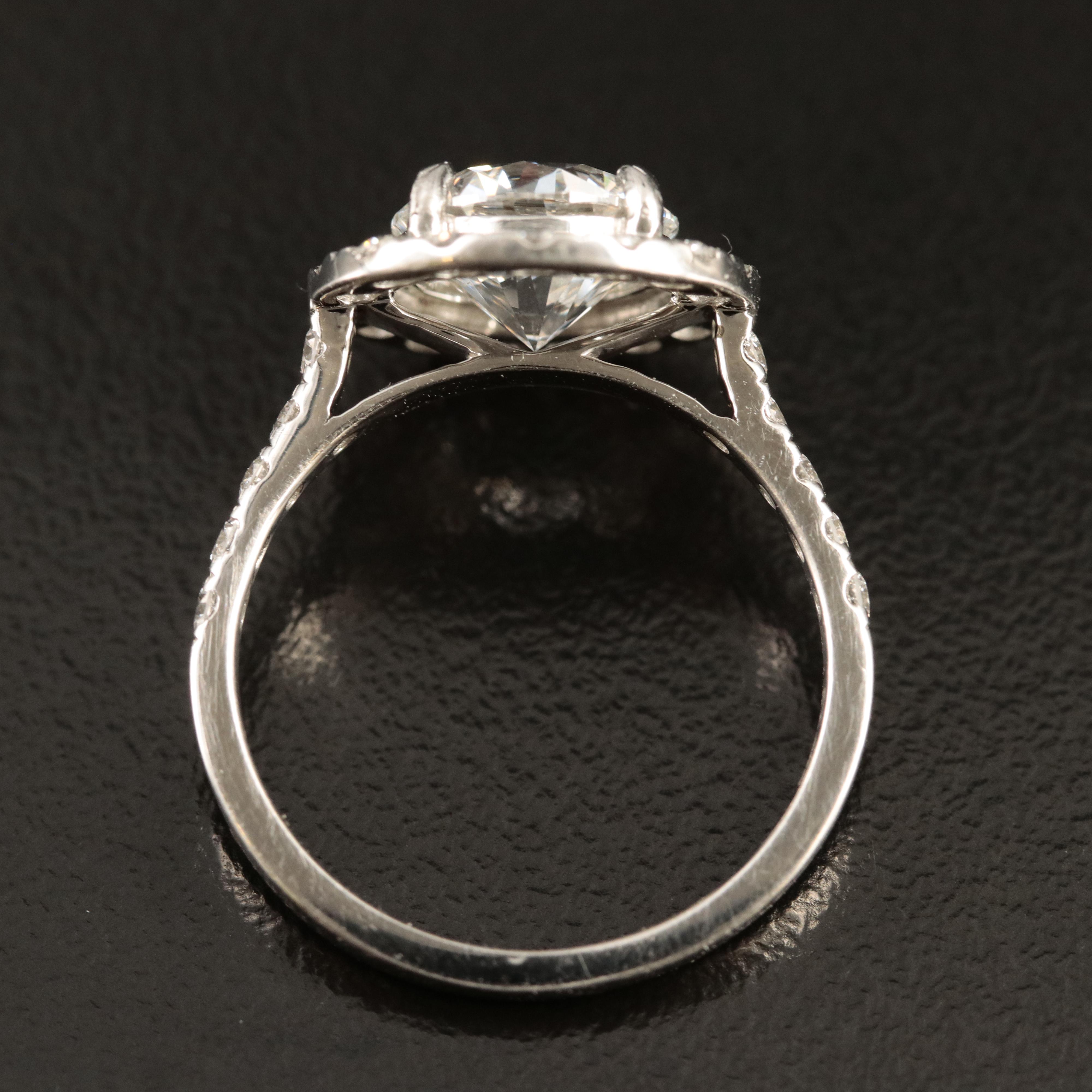 Platinum 3.10 CTW Lab Grown Diamond Halo Ring with IGI Report