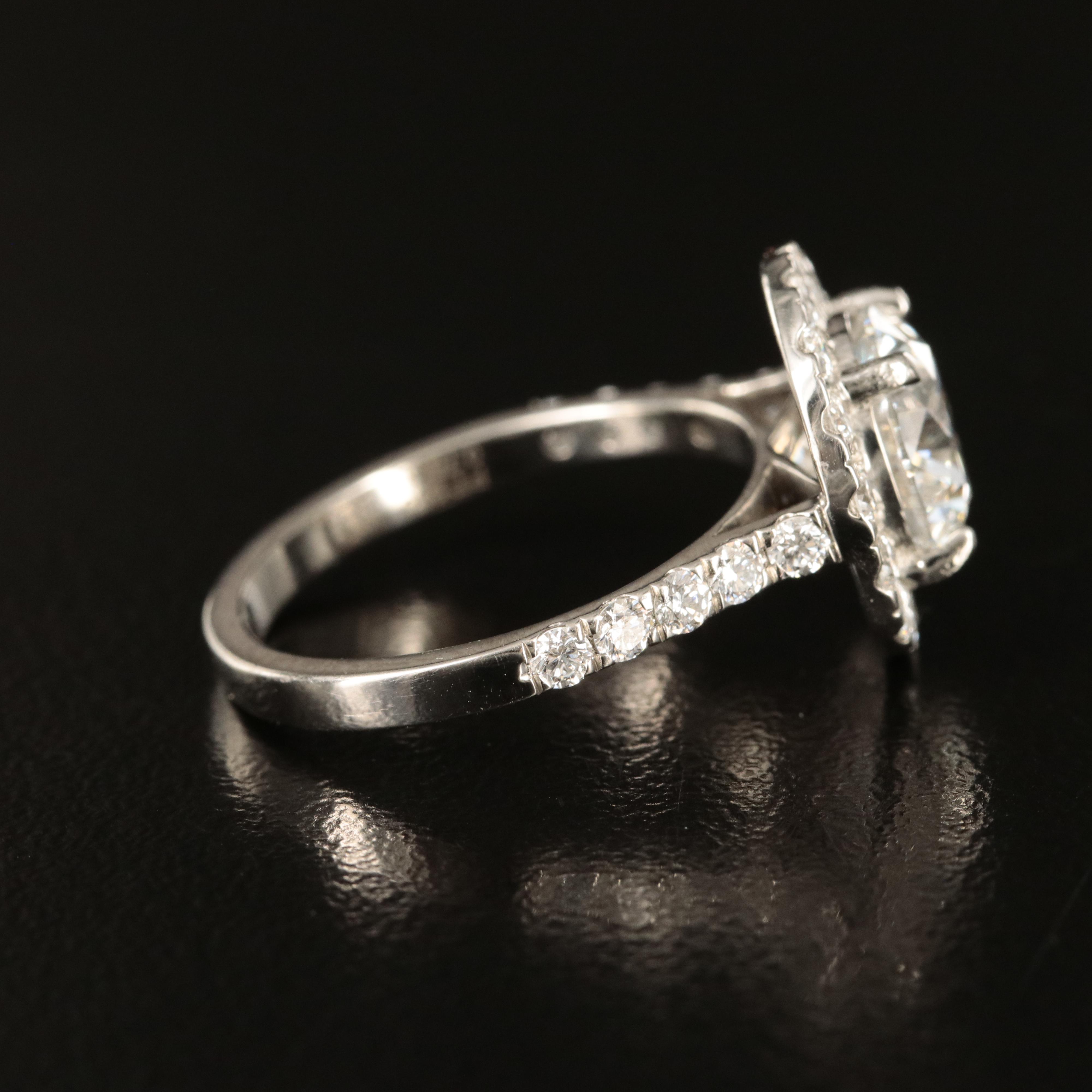 Platinum 3.10 CTW Lab Grown Diamond Halo Ring with IGI Report