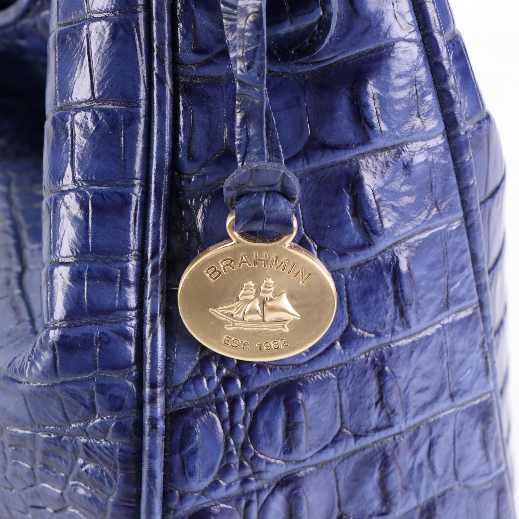 Brahmin Large Hobo Bag in Crocodile Embossed Leather