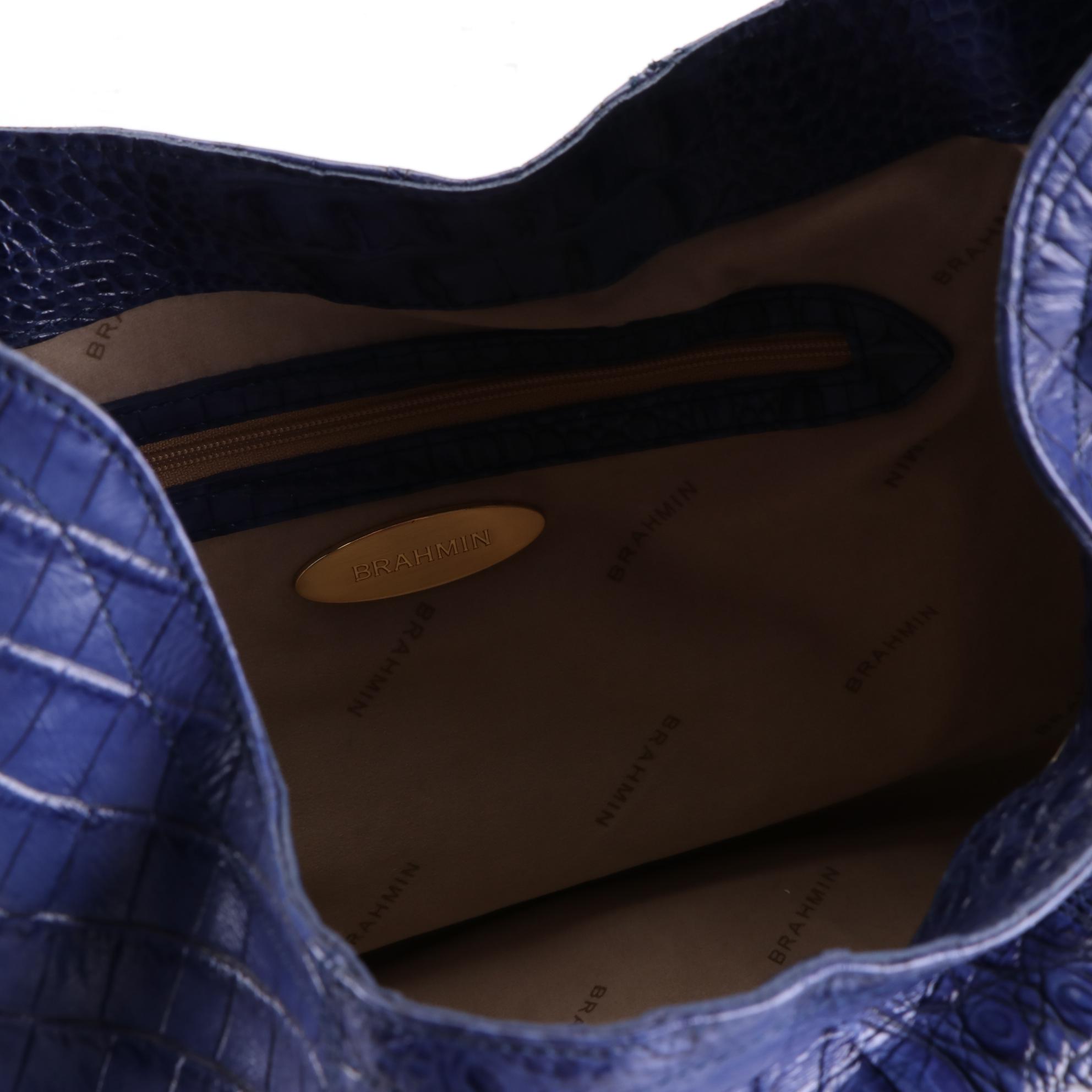 Brahmin Large Hobo Bag in Crocodile Embossed Leather