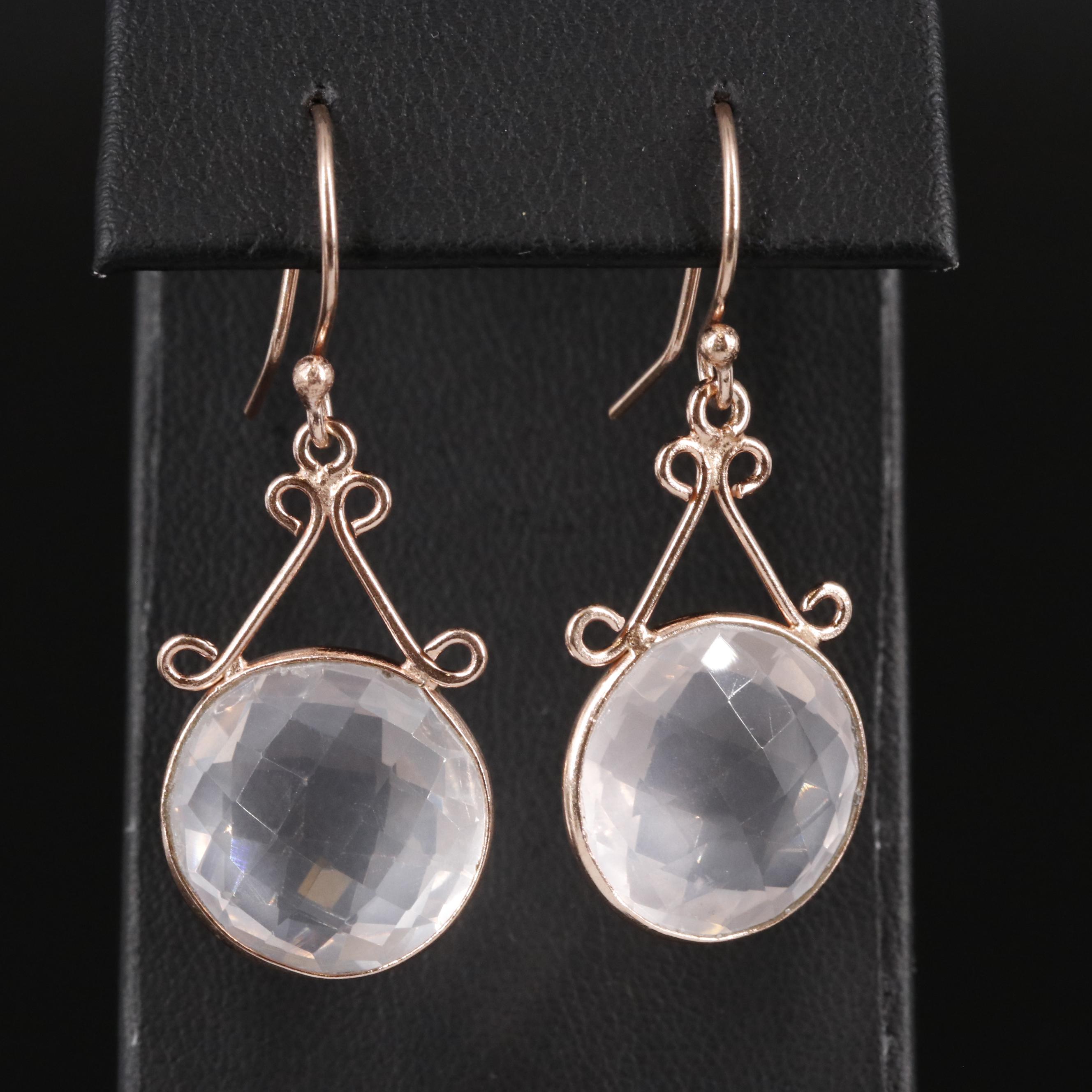 Rose Quartz Dangle Earrings