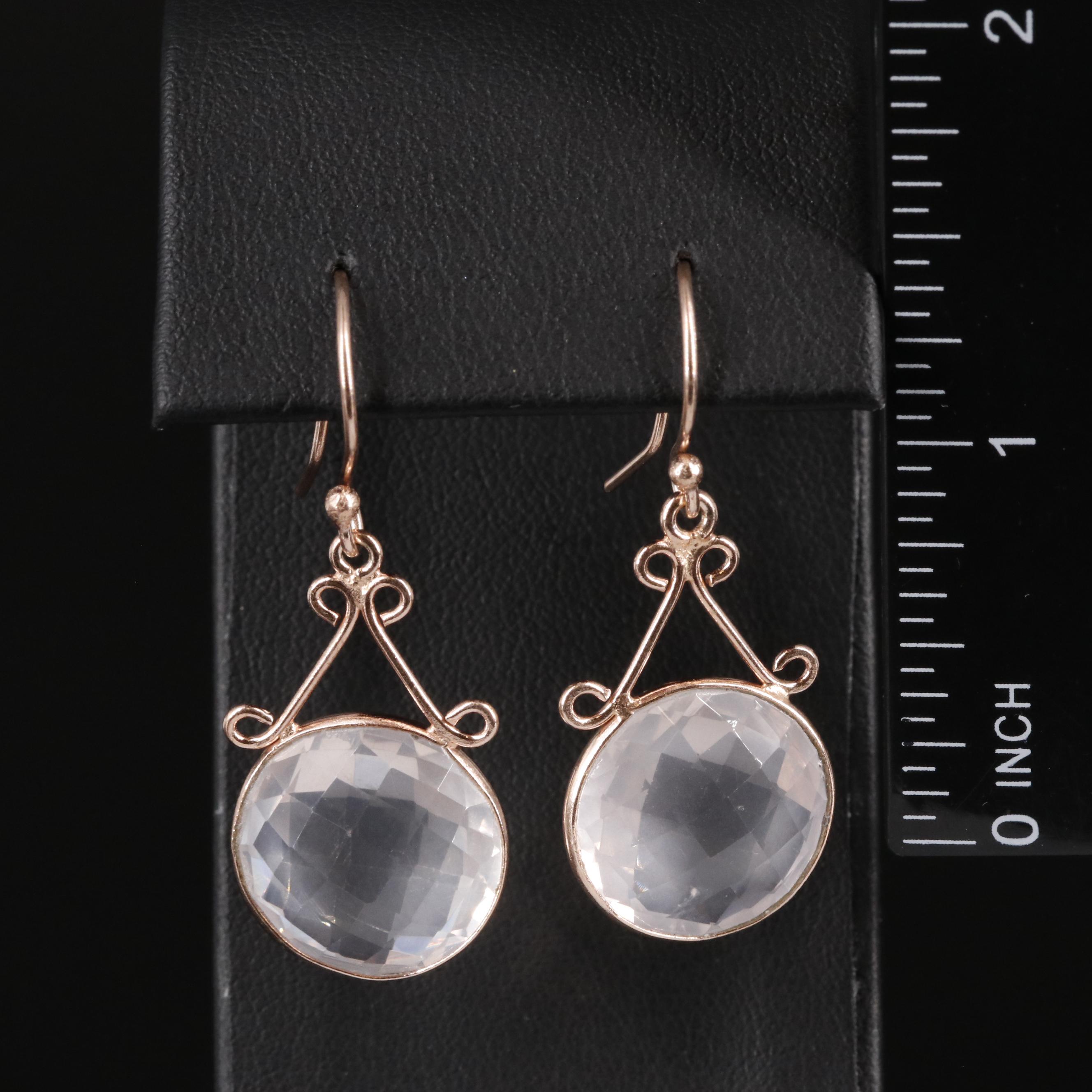 Rose Quartz Dangle Earrings
