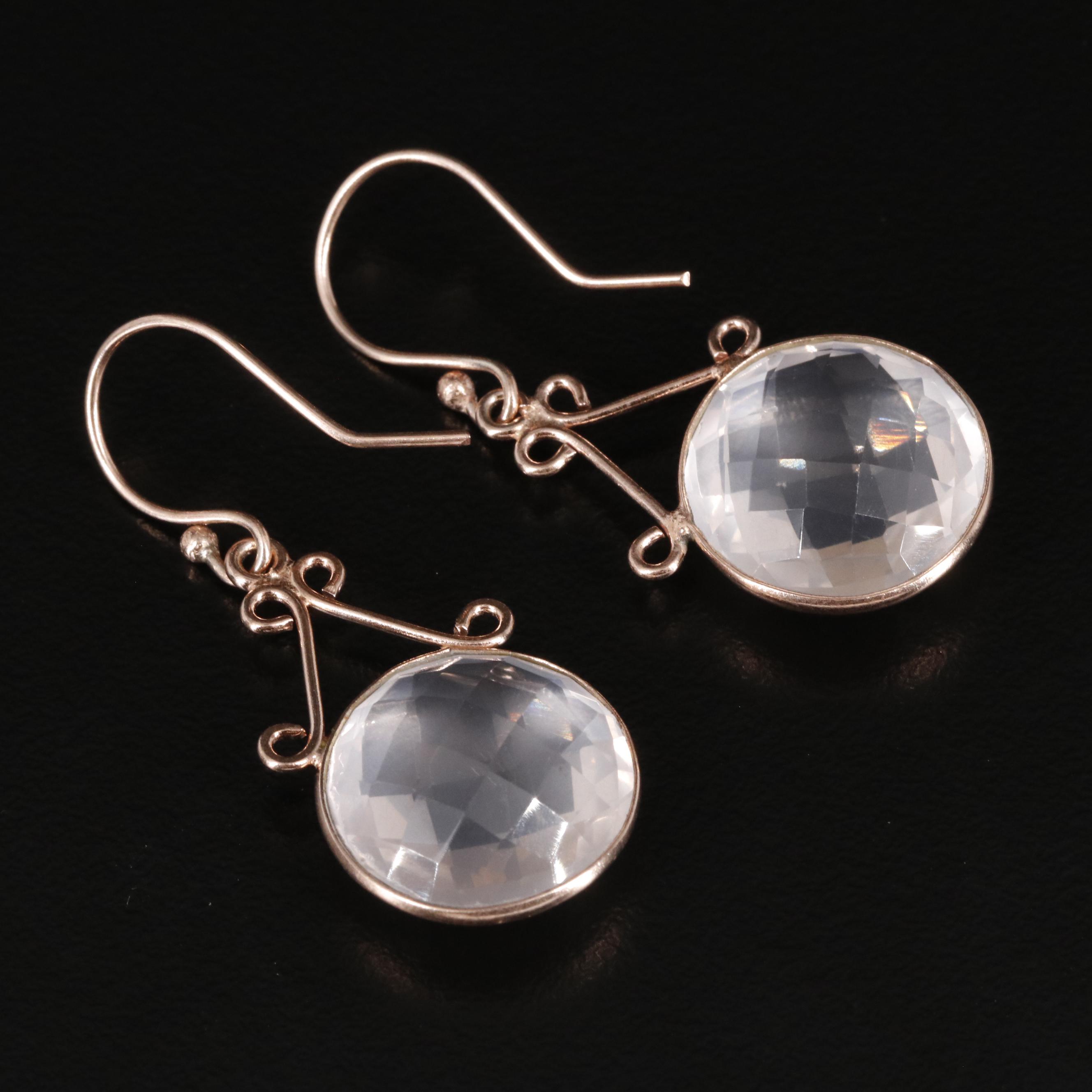 Rose Quartz Dangle Earrings