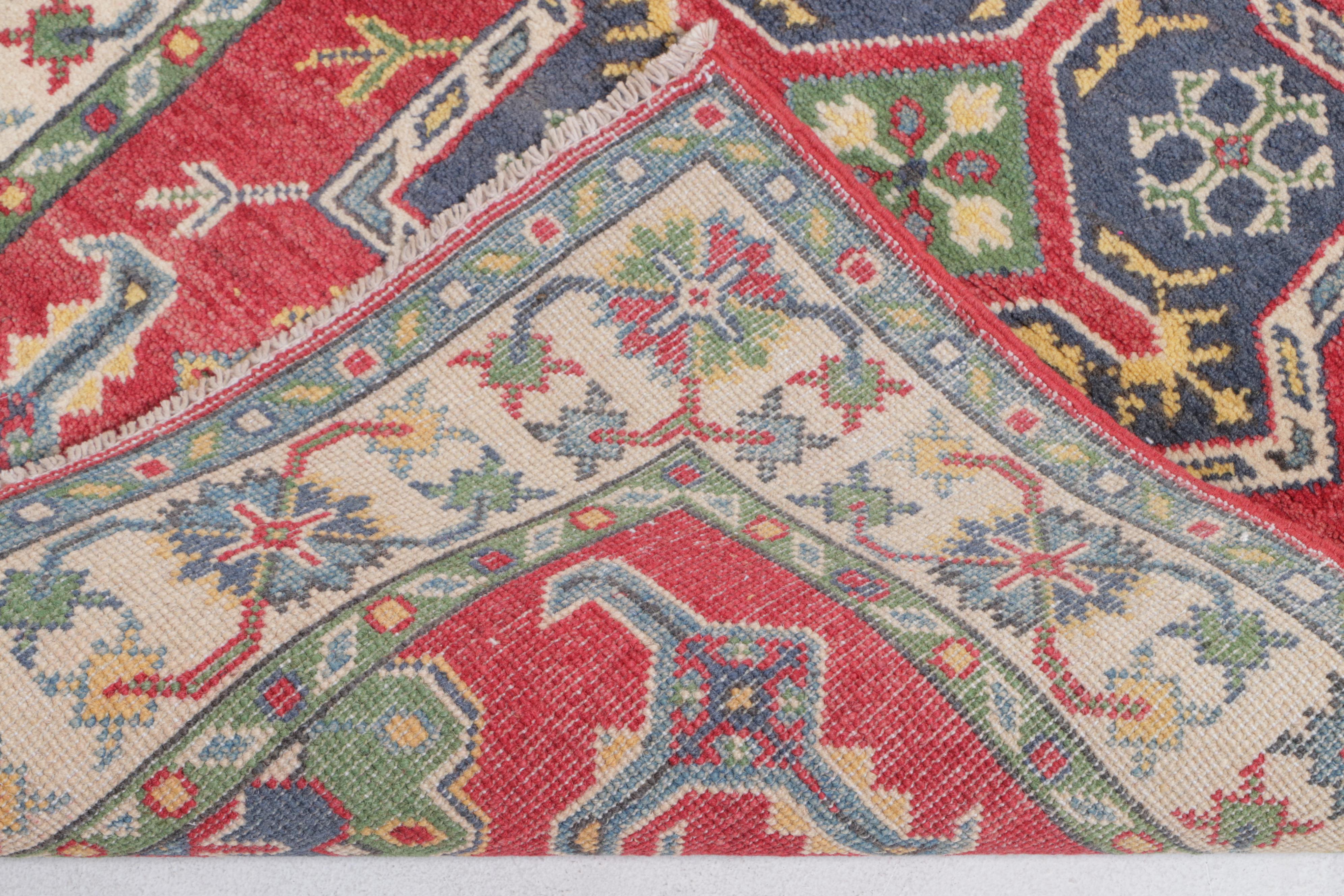 2'8 x 3'10 Hand-Knotted Pakistani Kazak Accent Rug