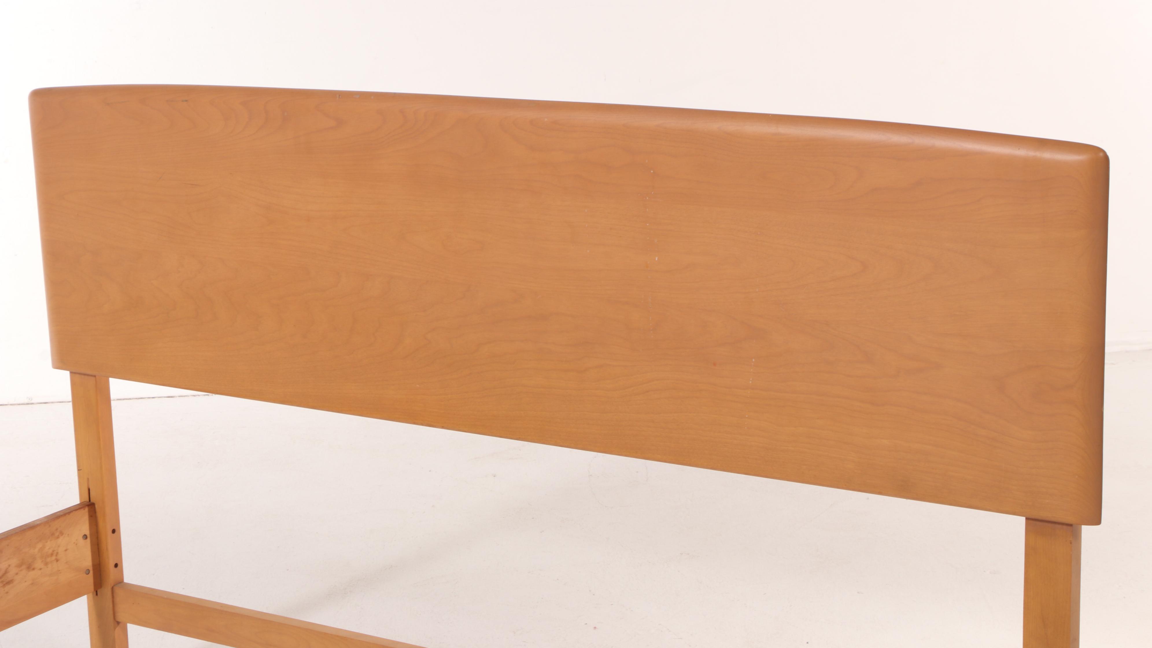 Heywood-Wakefield Mid Century Modern Full Size Bed Frame in Champagne Finish