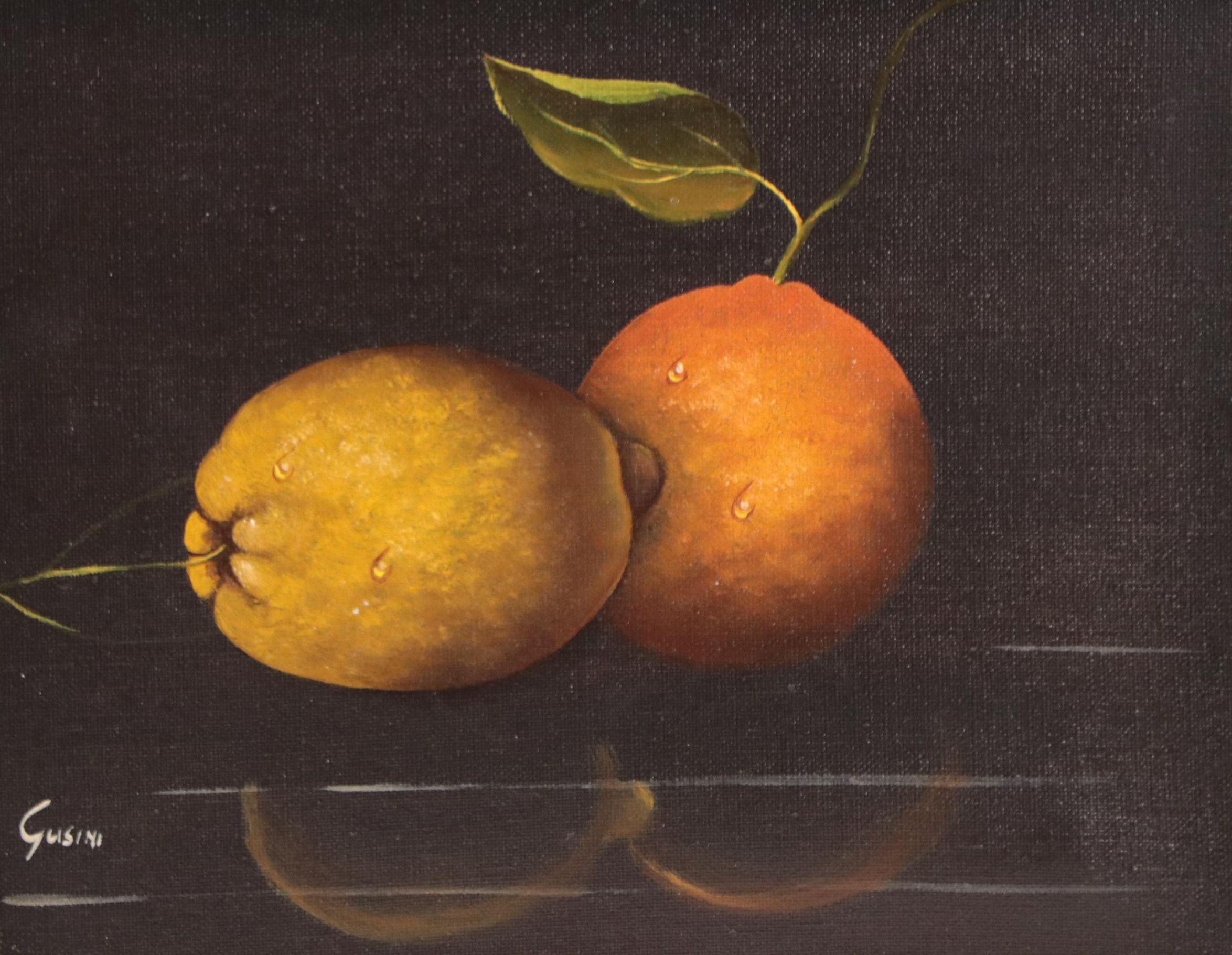 Antonio Gusini Oil Painting of Fruit Still Life