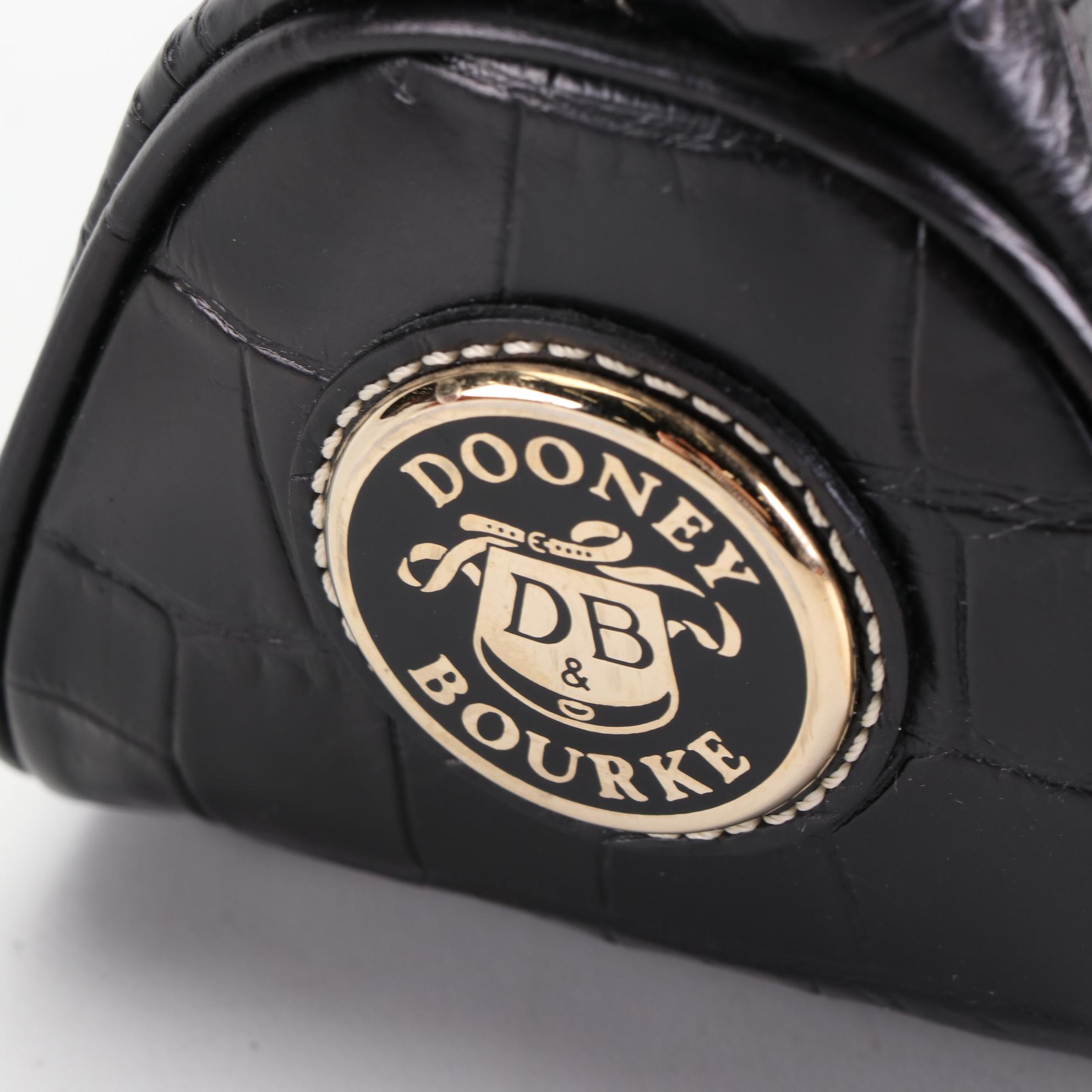 Dooney & Bourke Shoulder Bags in Black and Brown Croc-Effect Leather