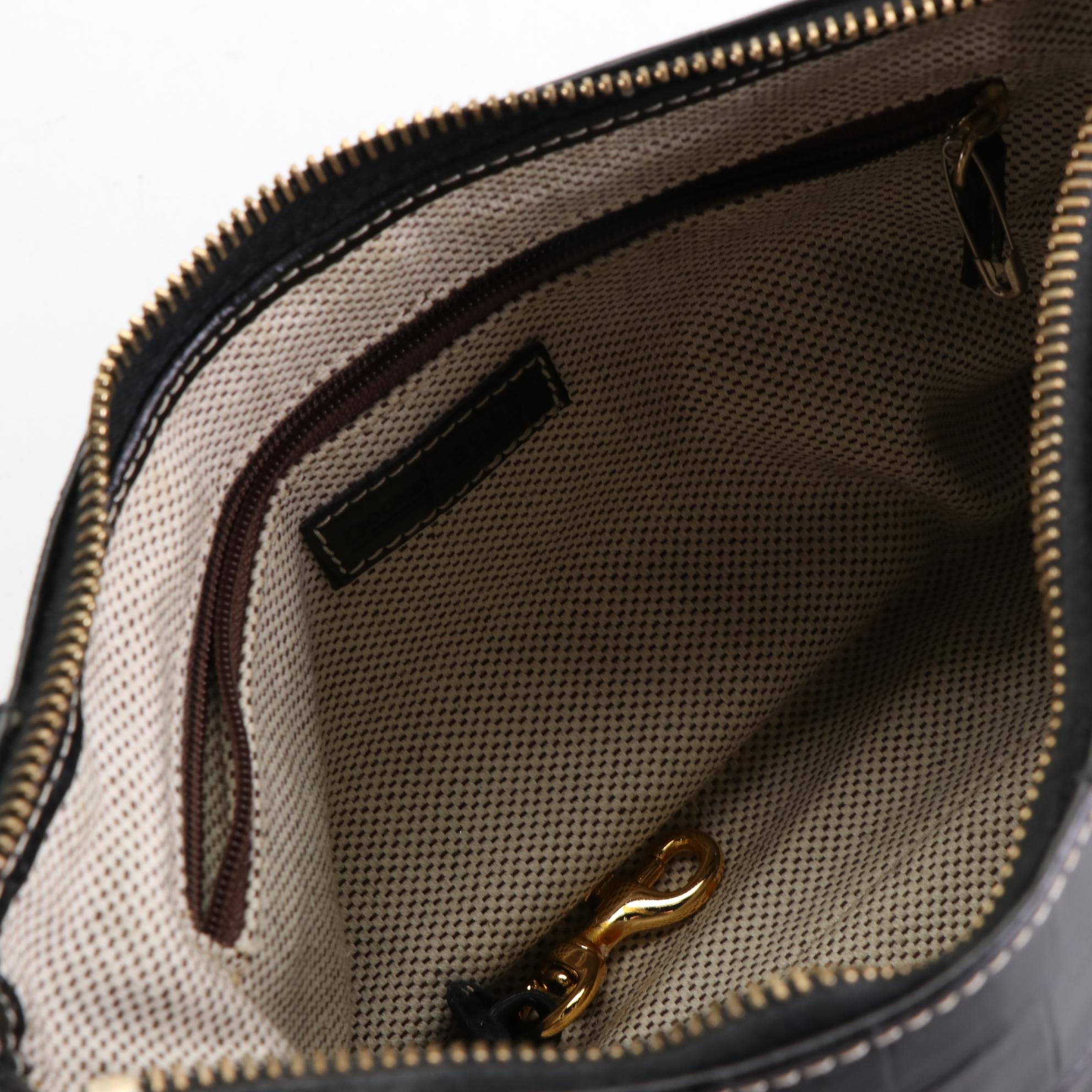 Dooney & Bourke Shoulder Bags in Black and Brown Croc-Effect Leather